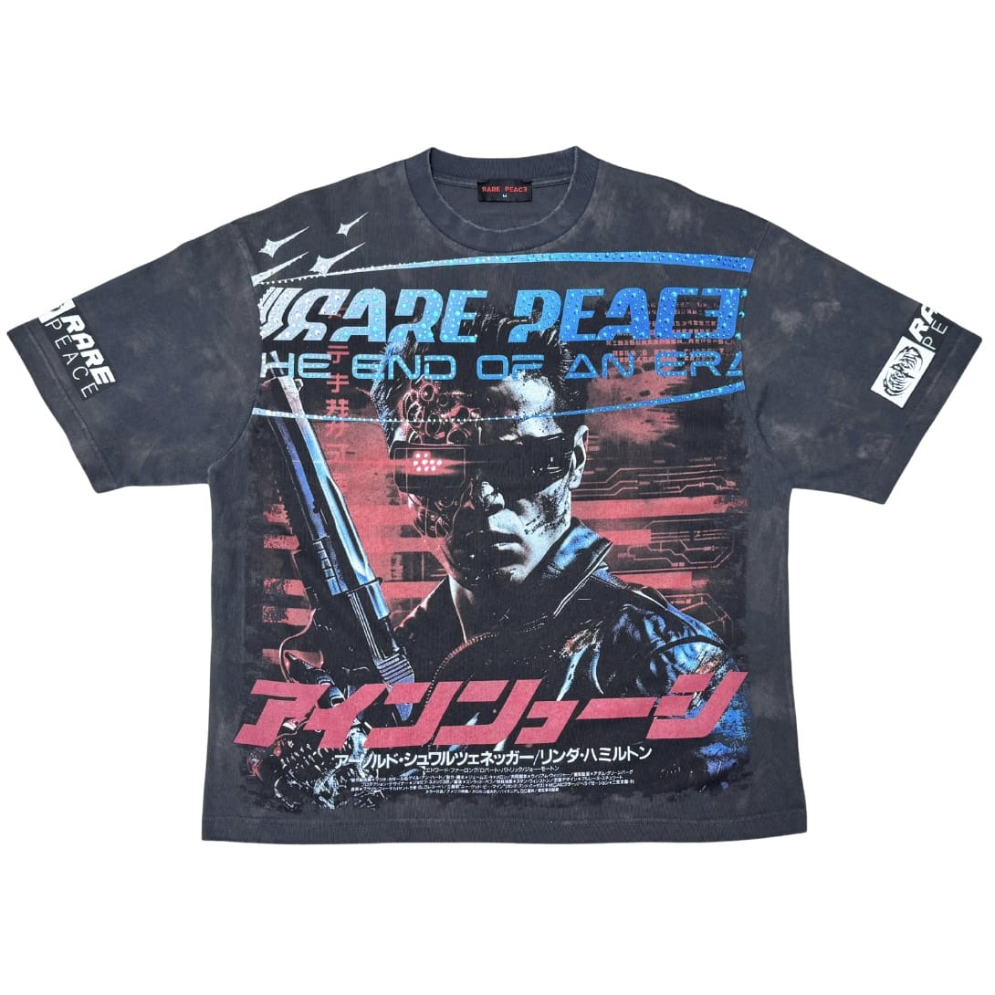 Rare Peace Terminator Rhinestone Tee (Dark Grey) RT6138