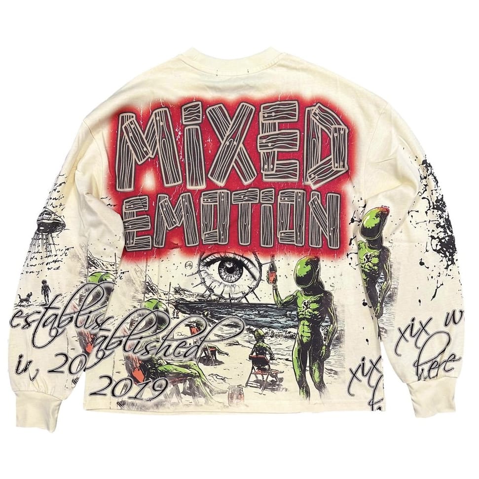 Mixed Emotion Art Club Long Sleeve Tee (Cream)
