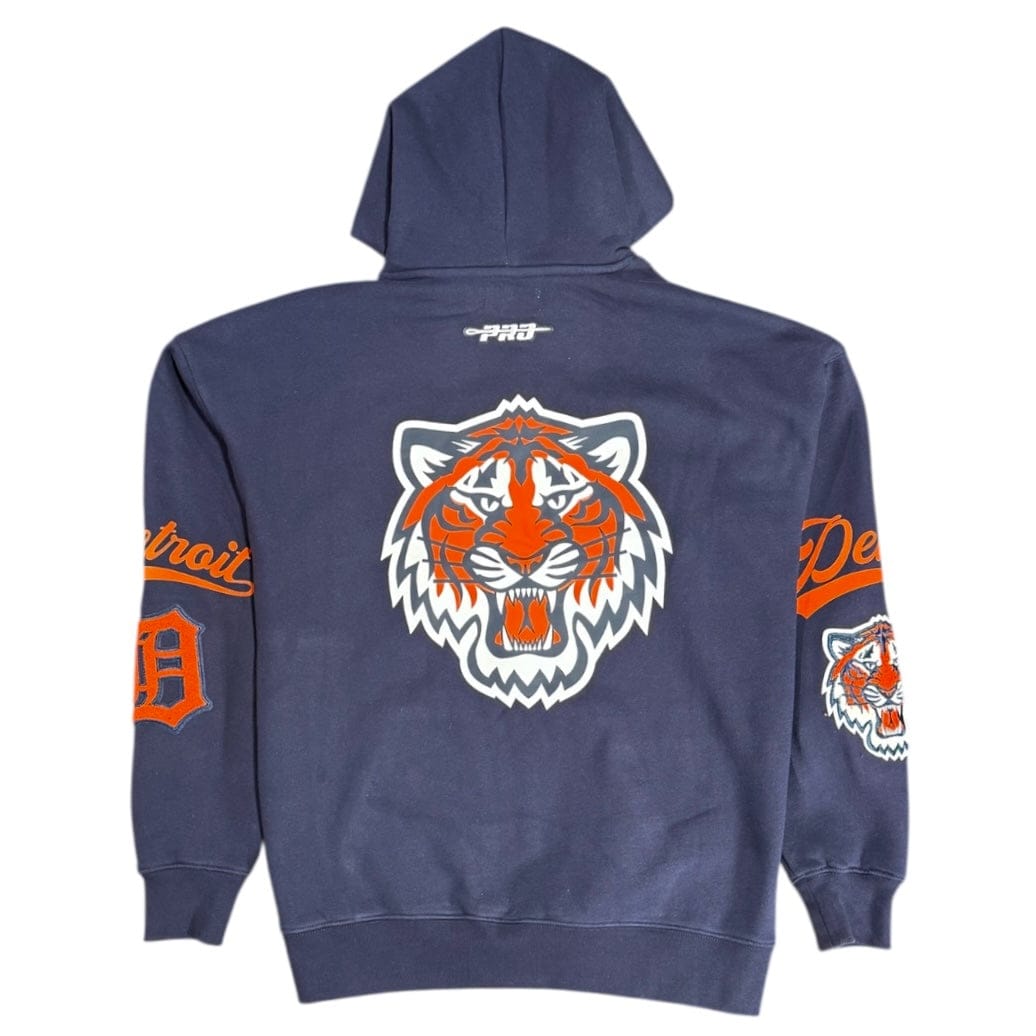Pro Standard Detroit Tigers Living Large Fleece Pullover Hoodie (Midnight Navy)