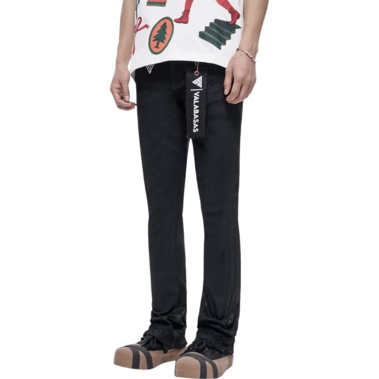 Valabasas Wired Stacked Jeans (Black Waxed) VLBS-VJ3-1103