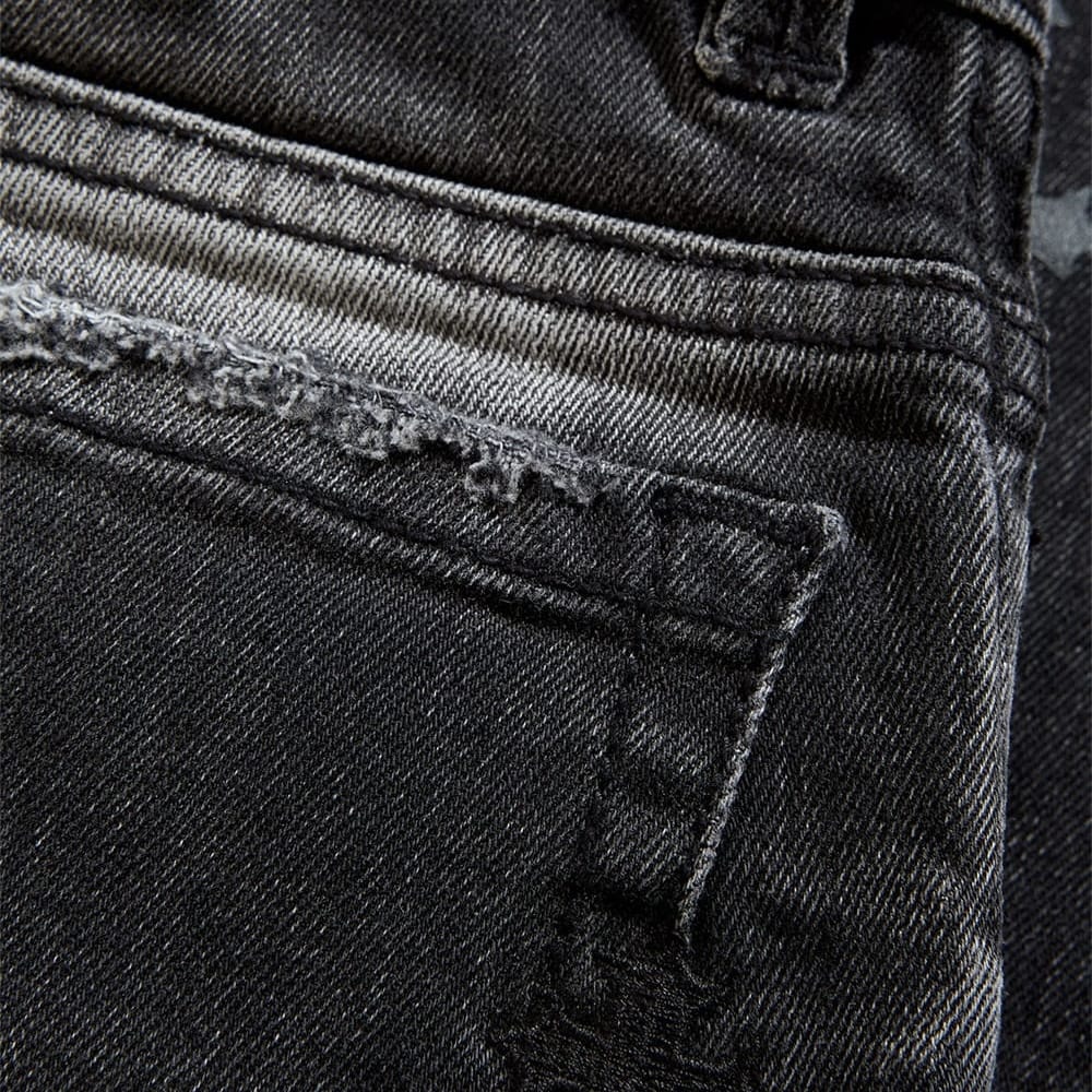 Kids Super Skinny Stacked Forbidden Fruit Denim (Black Shadow) JTFP2318K