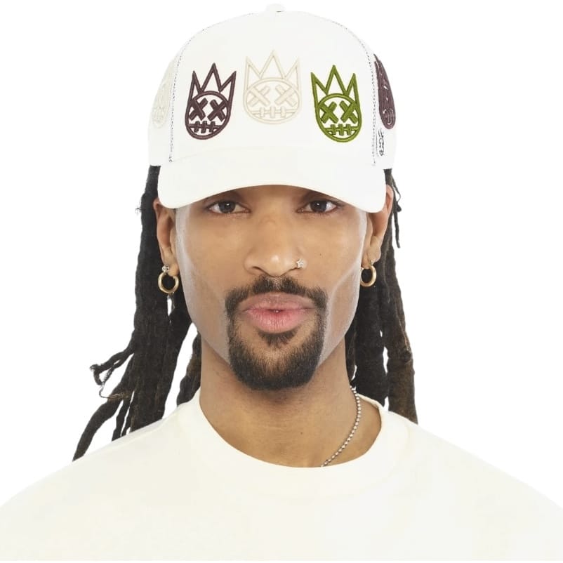 Cult Of Individuality Multi Logo Trucker Hat (Winter White) 626BC-CH50A