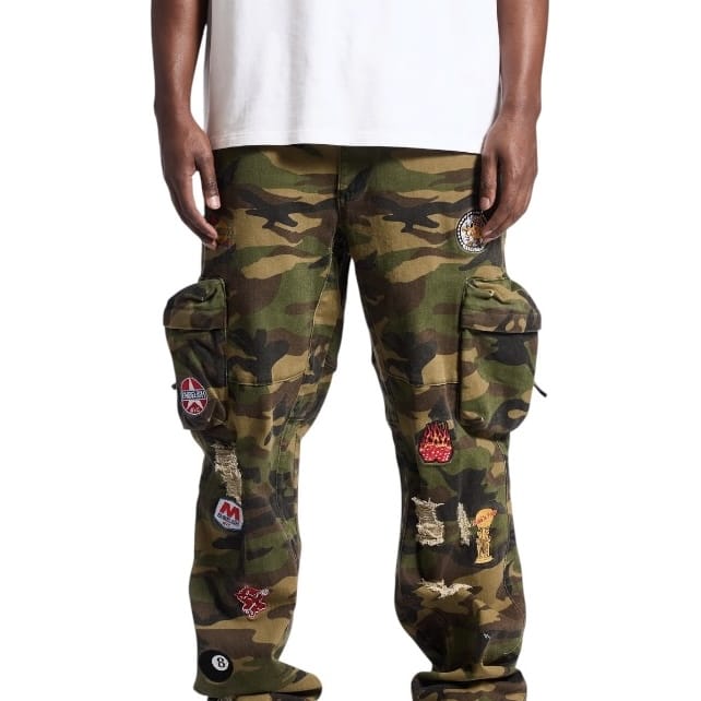 Embellish Patch Camo Baggy Fit Pants (Camo) EMB-FA26-21