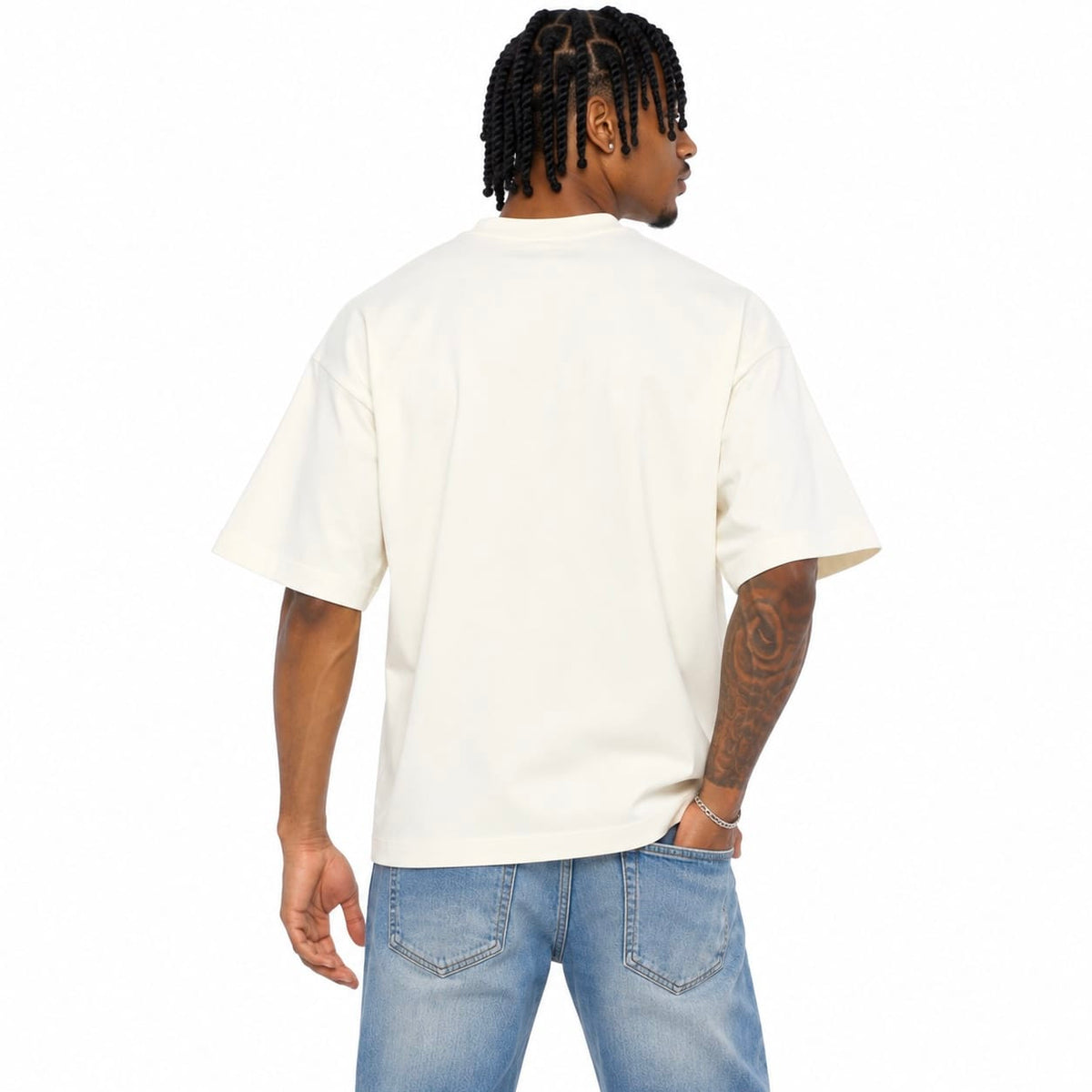Cult Of Individuality Oversized SS Crewneck Tee (Winter White) 626BC-K96A