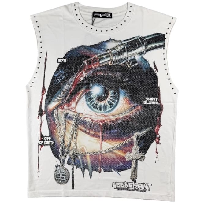 Foreign Brand Young Saint Trill Tank Top Tee (White)