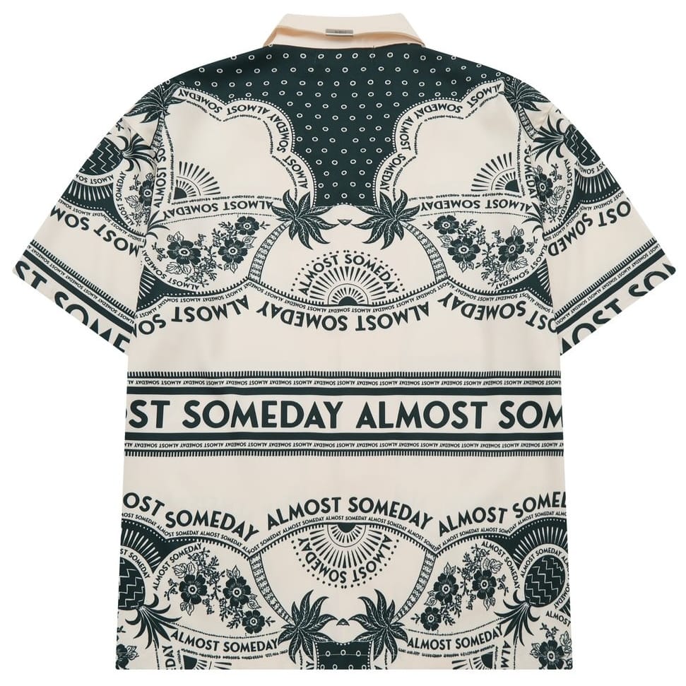 Almost Someday Habana Button Up & Short Set (Green/Cream)