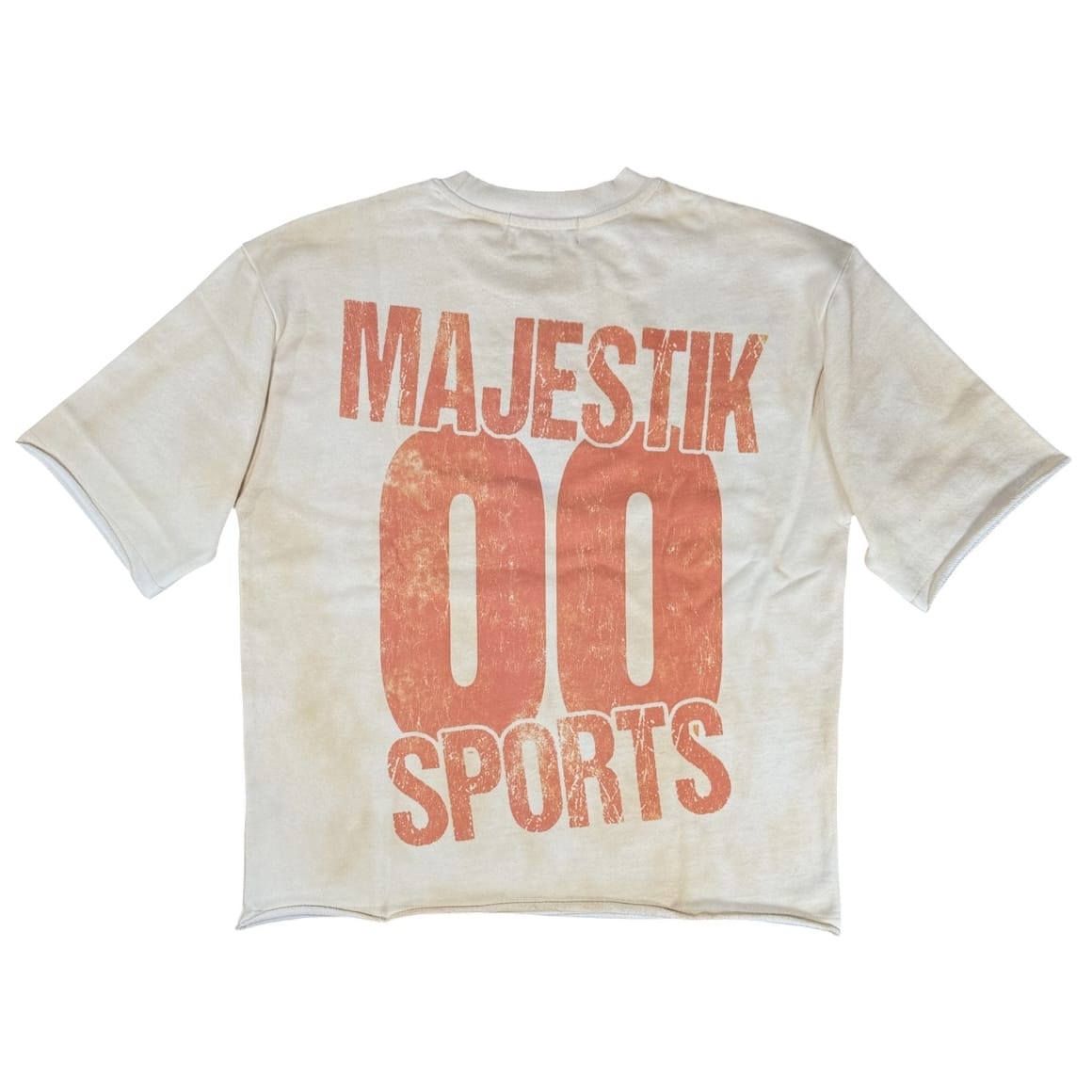 Majestik Bulldog Sports Division Crewneck Rhinestone Tee (Eggshell) FT2605