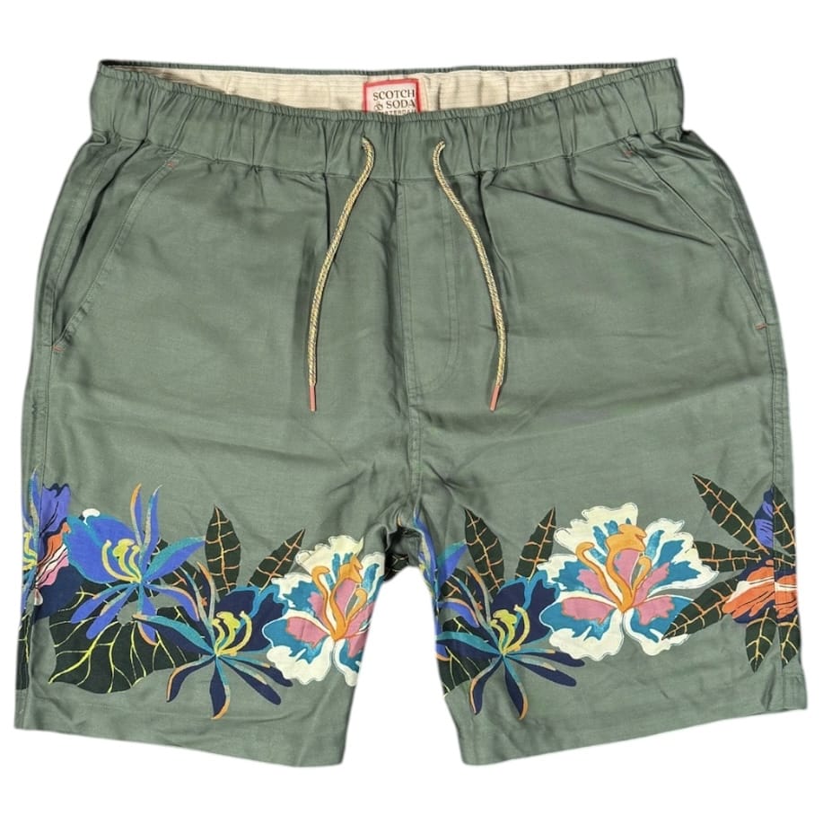 Scotch & Soda Printed Floral Swimshort (Green Print/Cream) 171590