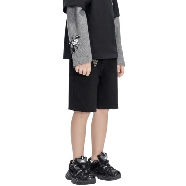 Kids Valabasas Jr. Kids Denim Shorts (Black)