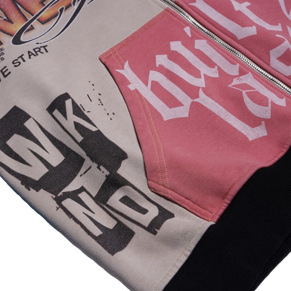 Wknd Riot Built 2 Last Zip Up Hoodie (Cream/Multi)