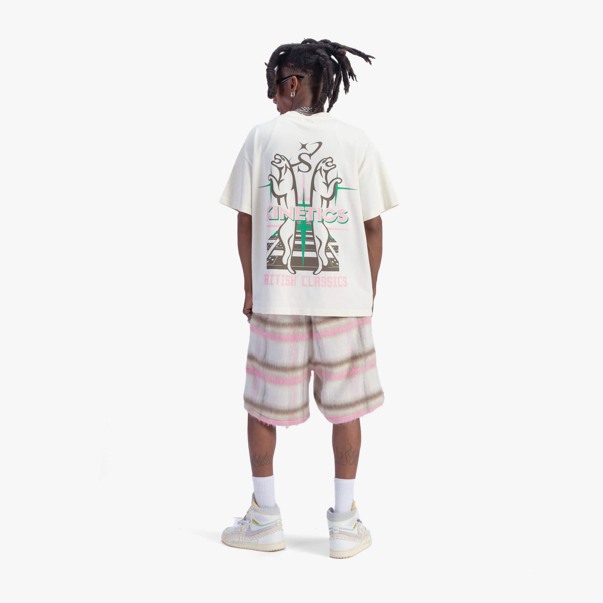 "Tudor" Mohair Shorts (pink plaid)