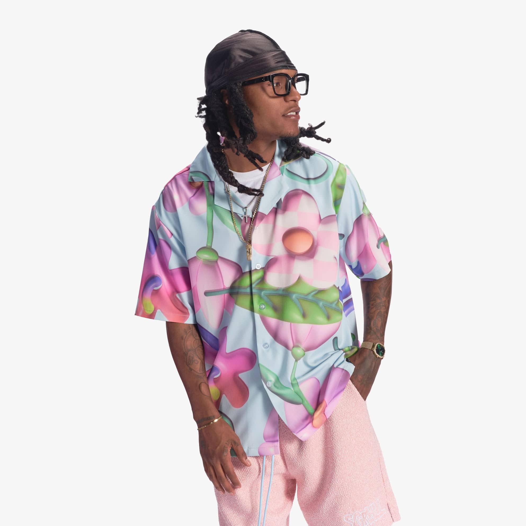 "Flora" Button-Up Shirt (baby blue)