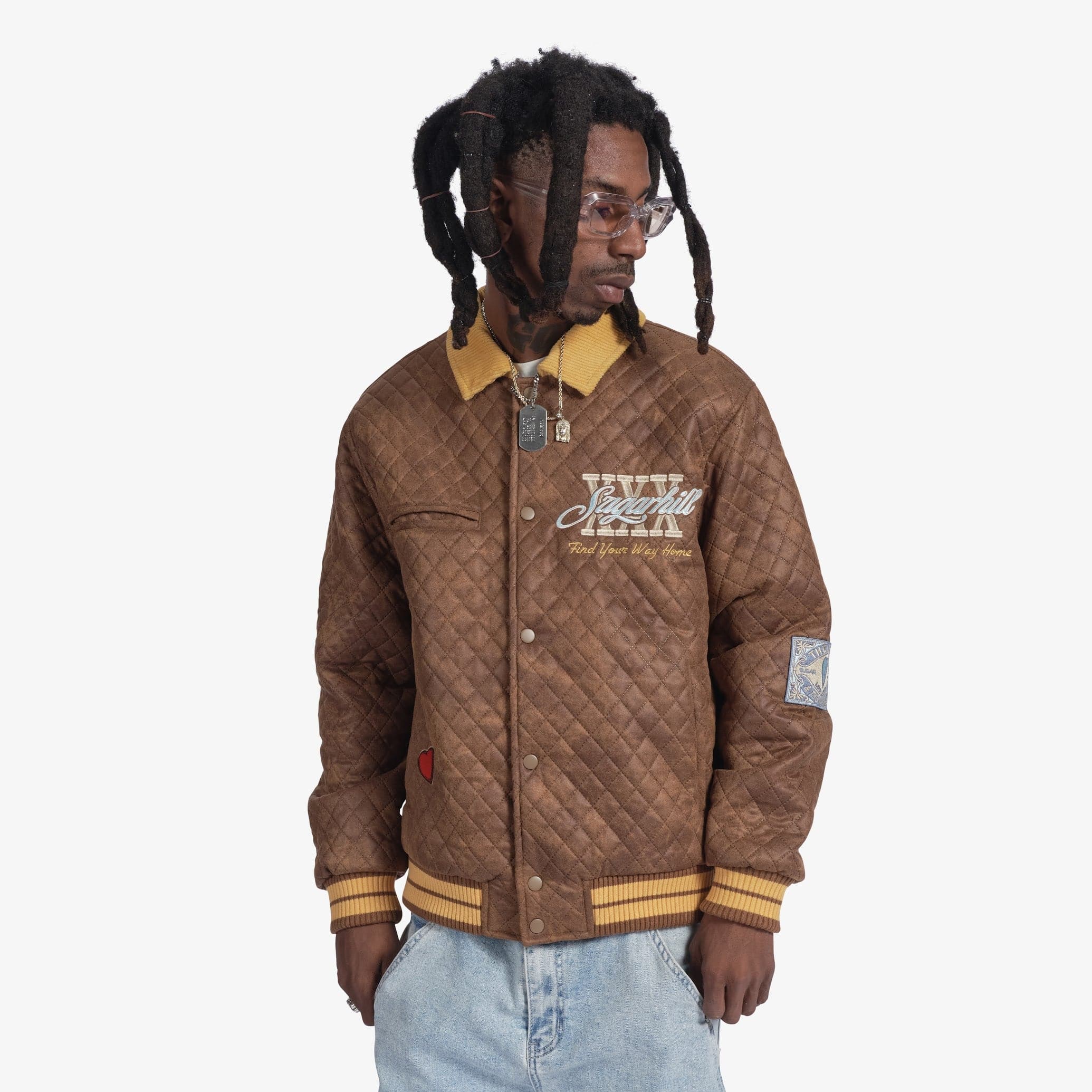 "The Heart" Quilted Jacket (brown)