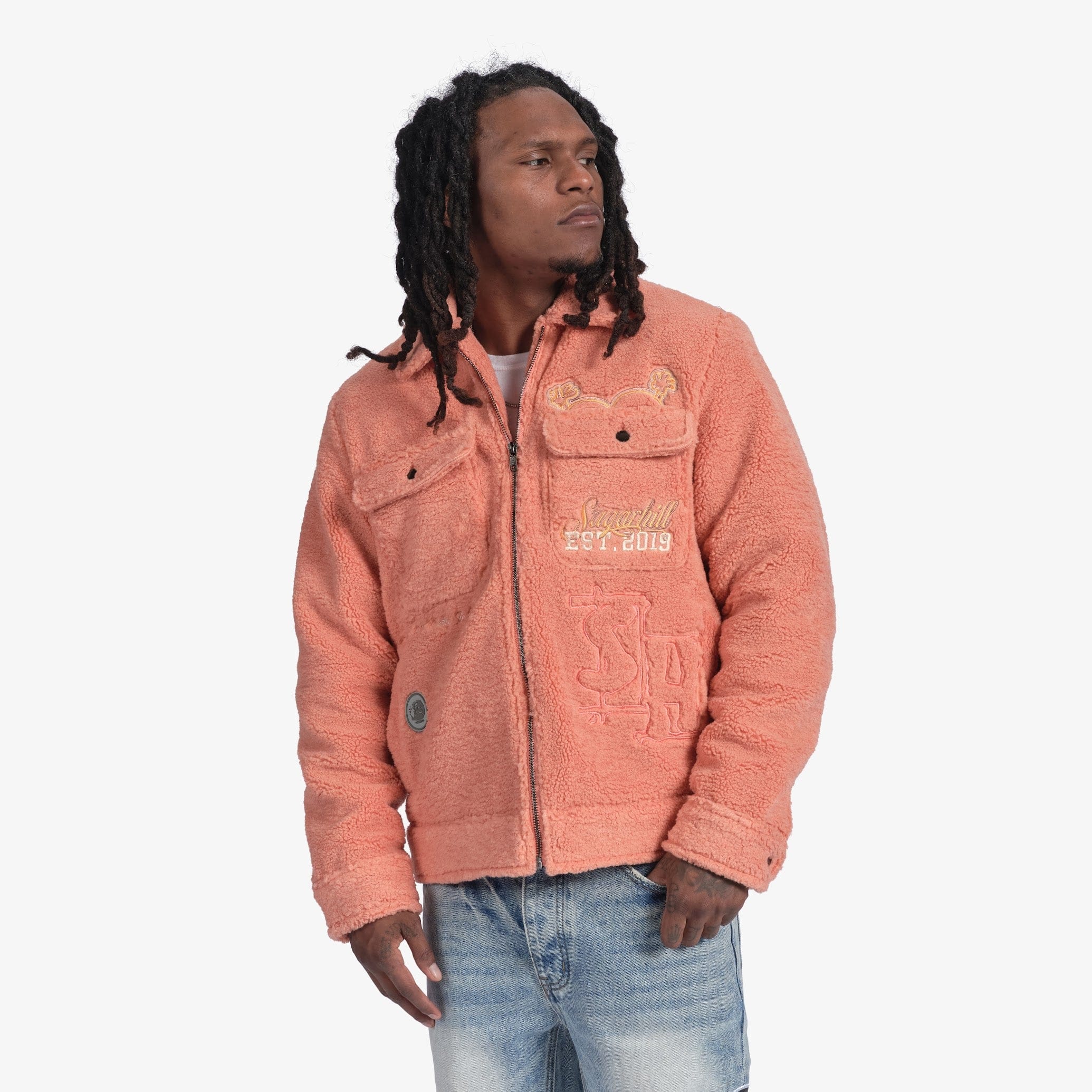 "Toxins" Plush Jacket (coral)