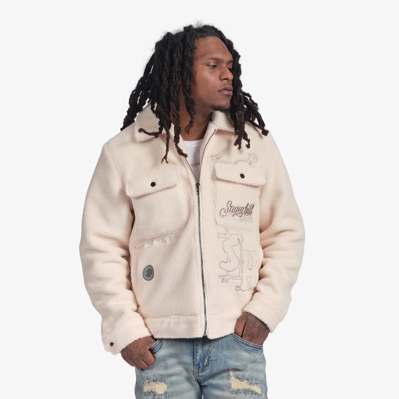 "Toxins" Plush Jacket (ivory)