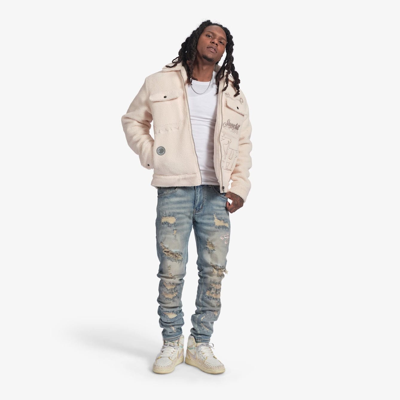 "Toxins" Plush Jacket (ivory)