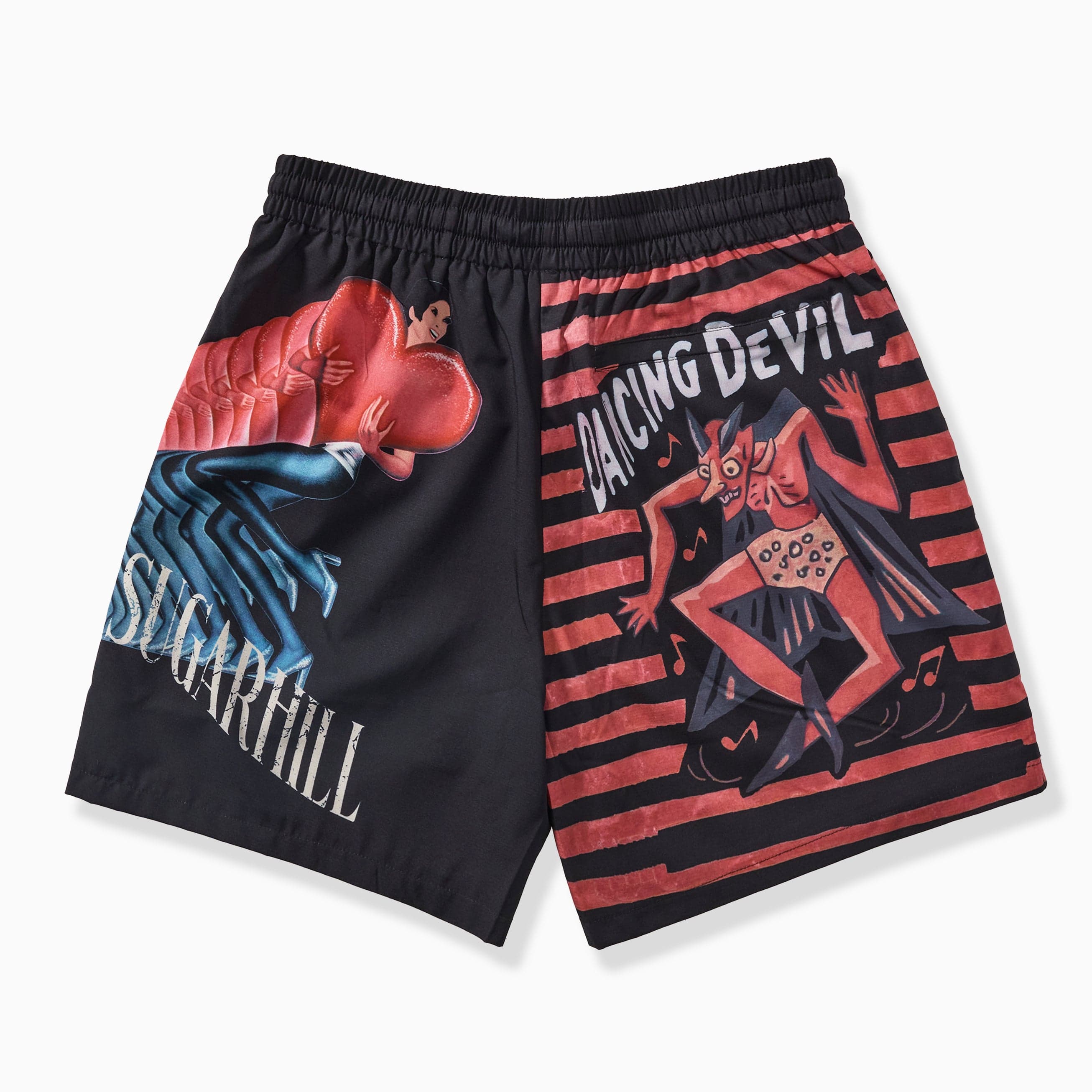 "Dancing" Poly Shorts (black/red)