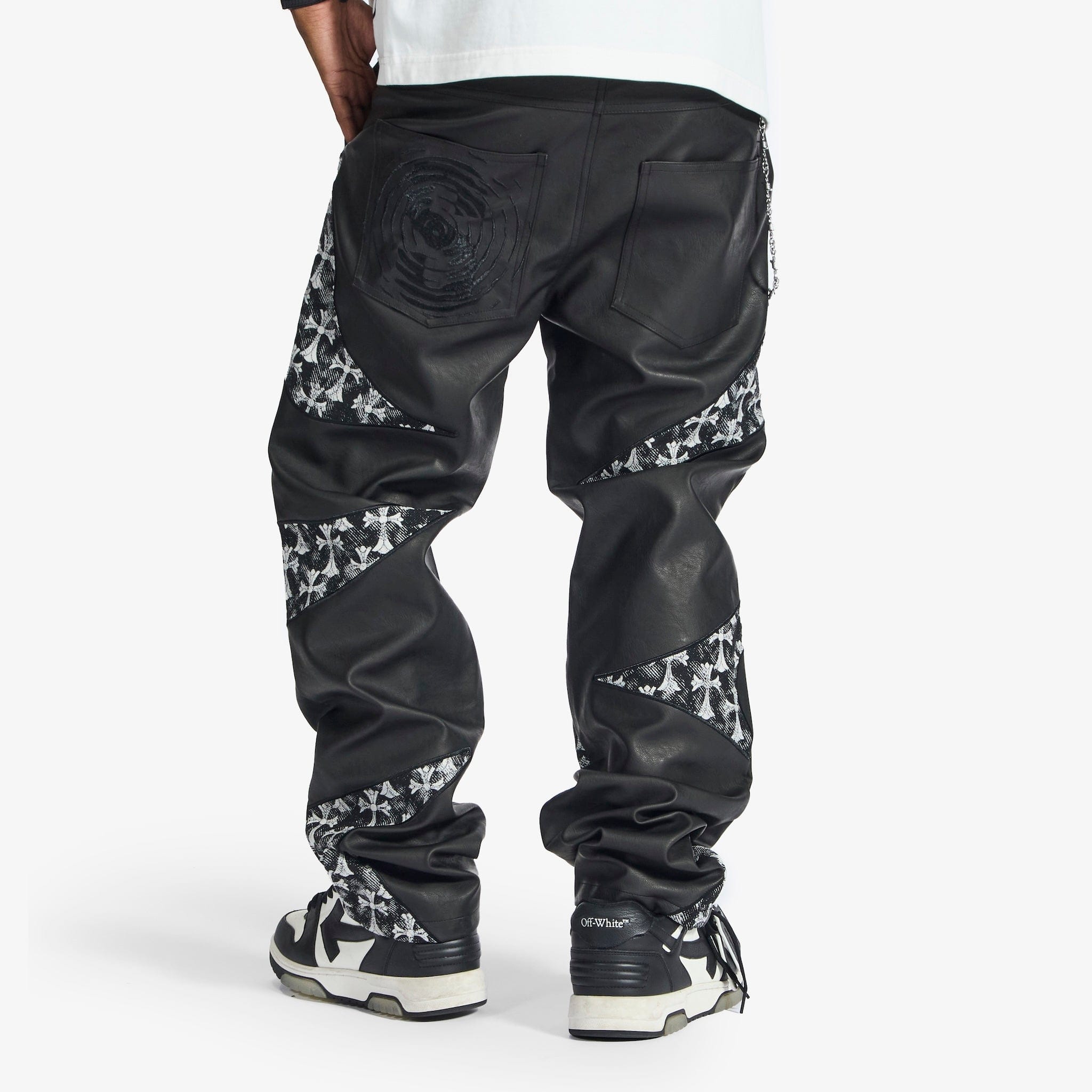 "Sabotage" Leather Pants (black crosses)