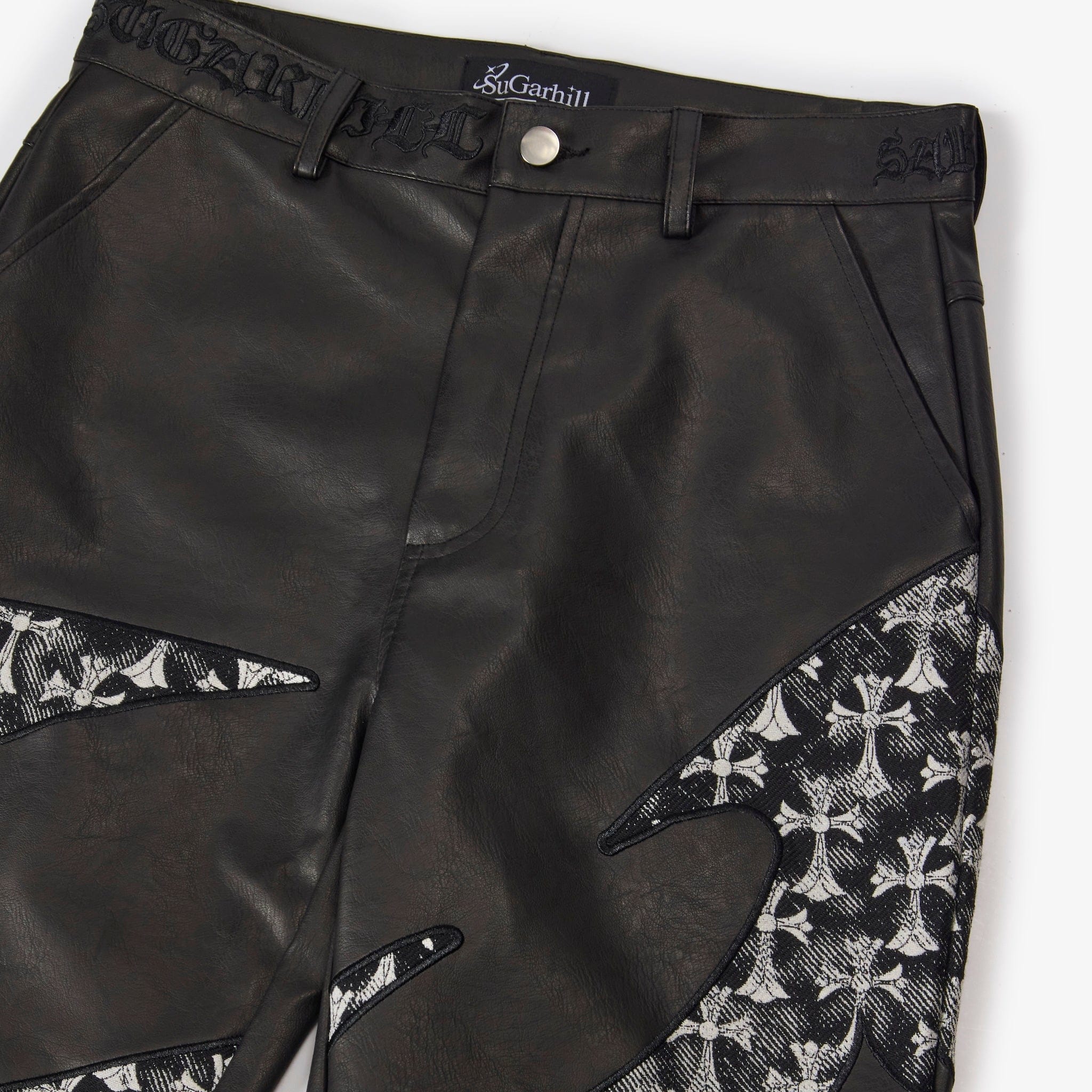 "Sabotage" Leather Pants (black crosses)