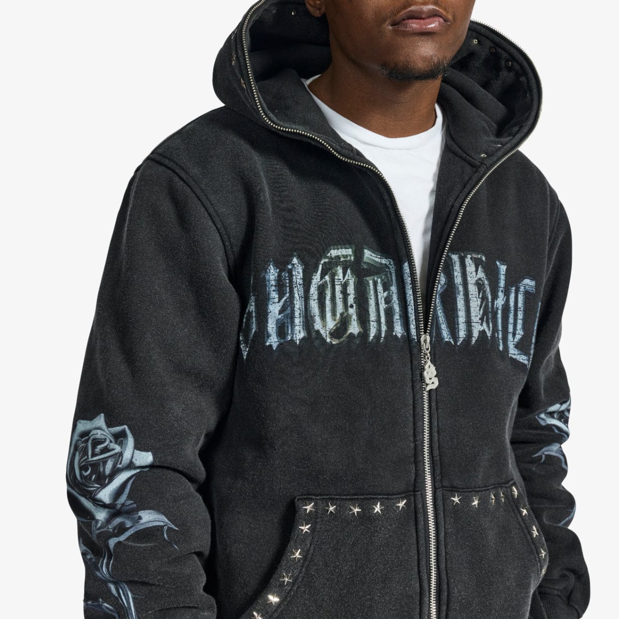 "Body Shop" Full-Zip Hoodie (black vintage)