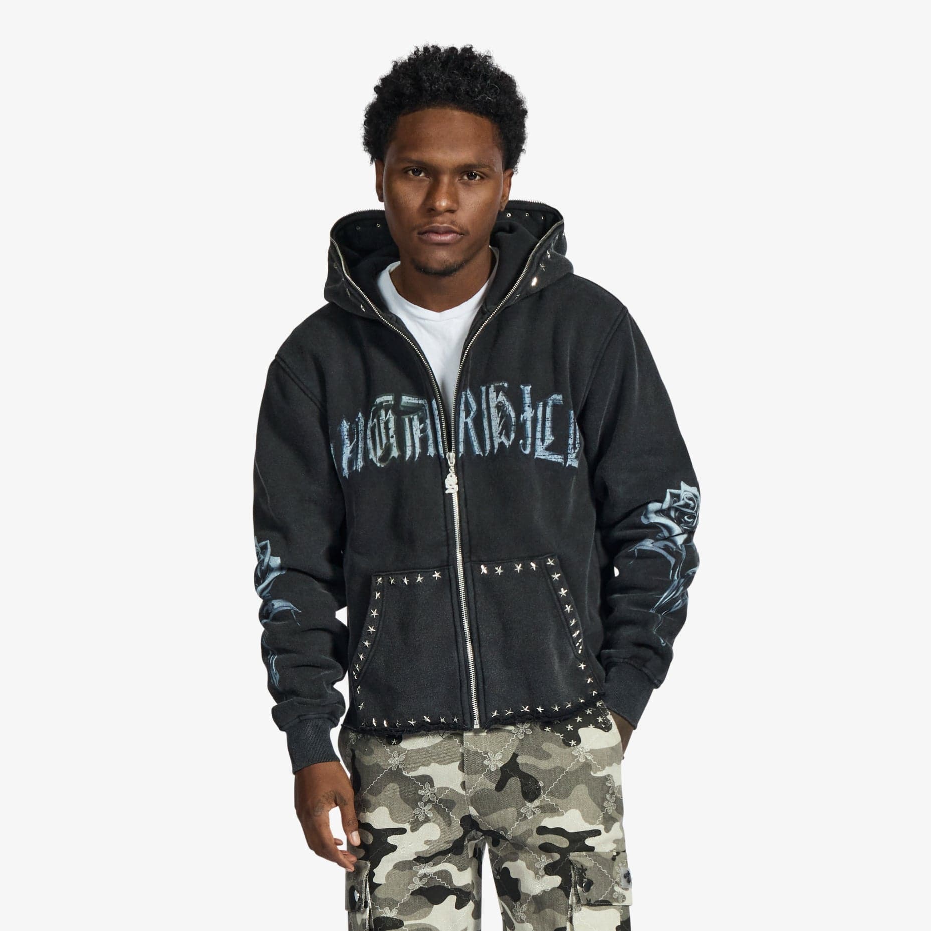 "Body Shop" Full-Zip Hoodie (black vintage)