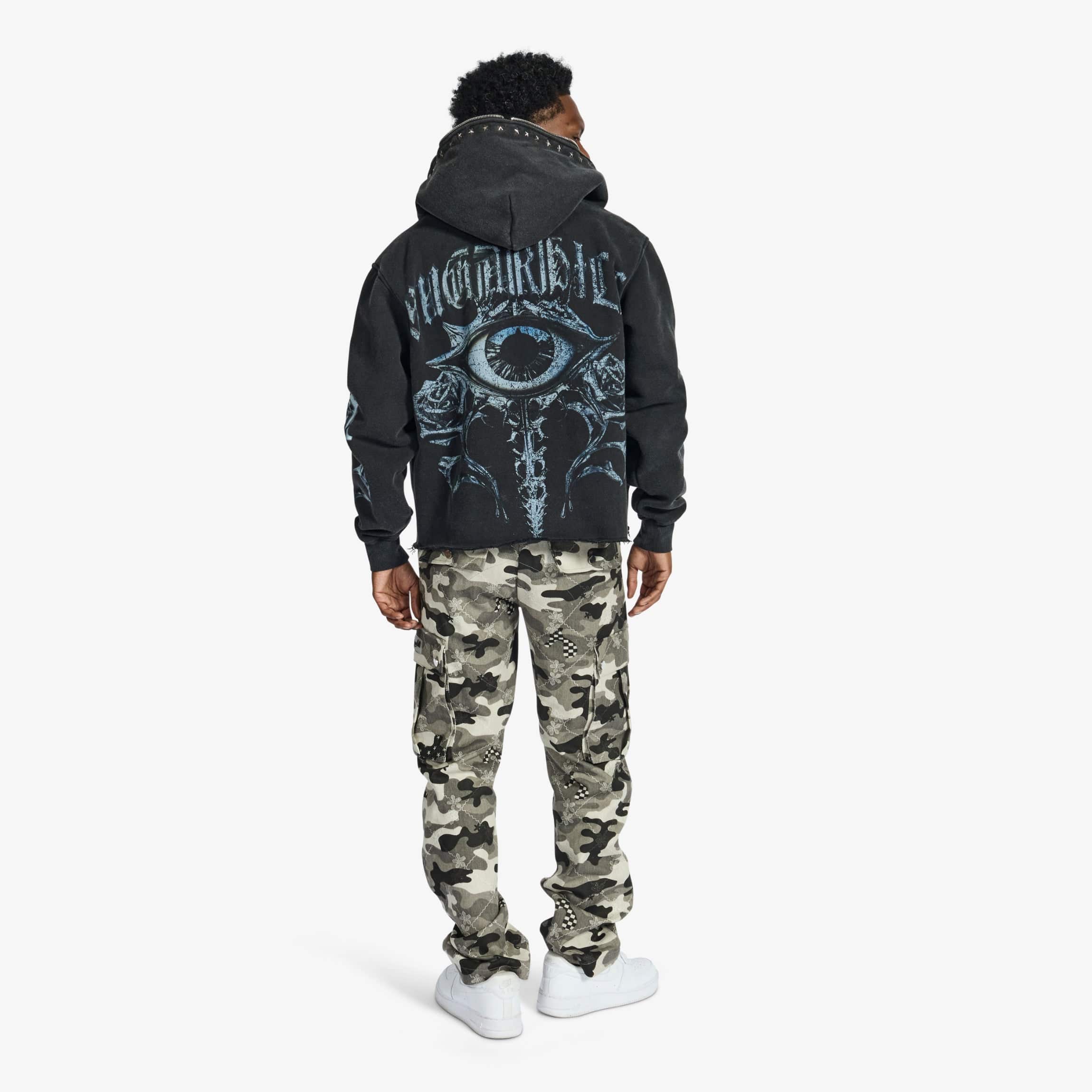 "Body Shop" Full-Zip Hoodie (black vintage)