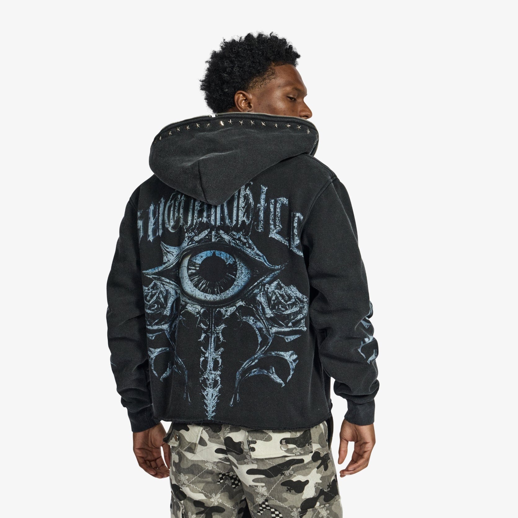 "Body Shop" Full-Zip Hoodie (black vintage)