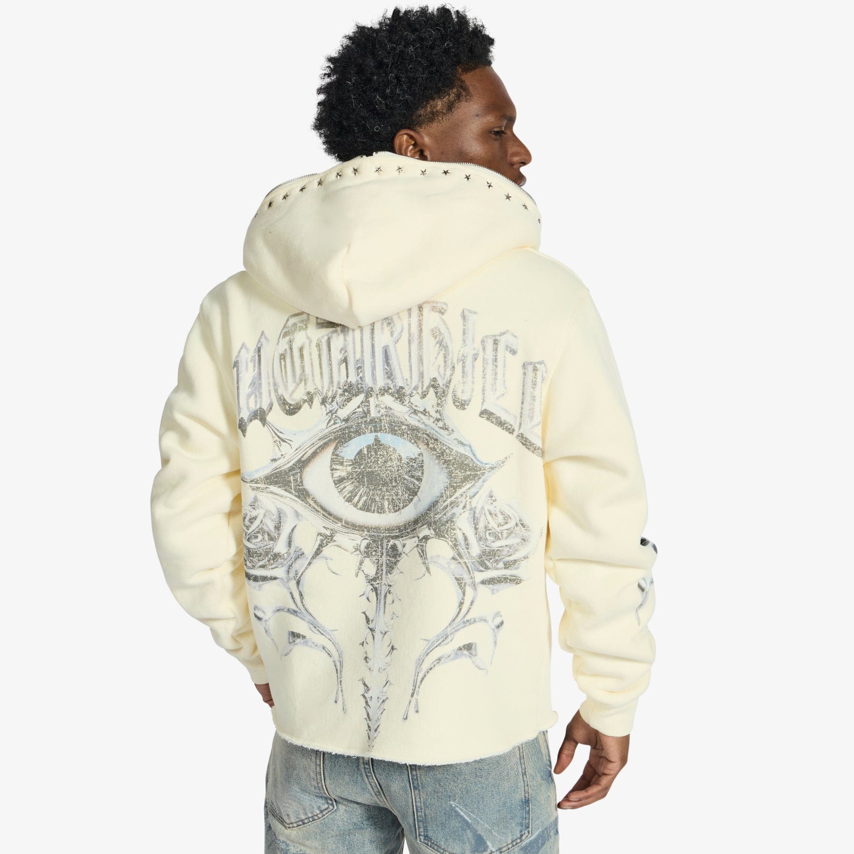 "Body Shop" Full-Zip Hoodie (cream vintage)