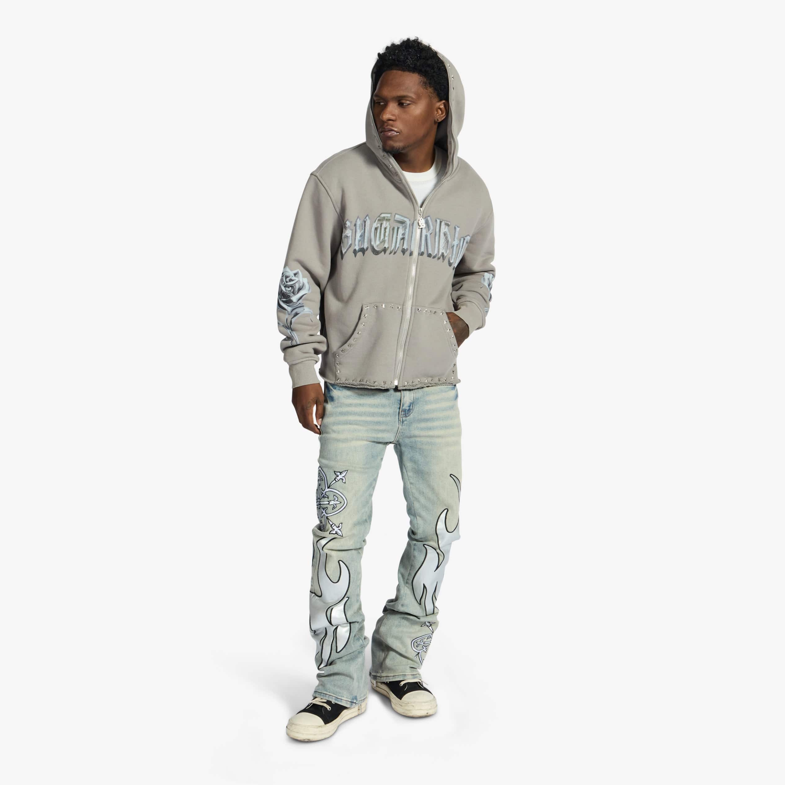 "Body Shop" Full-Zip Hoodie (gray vintage)