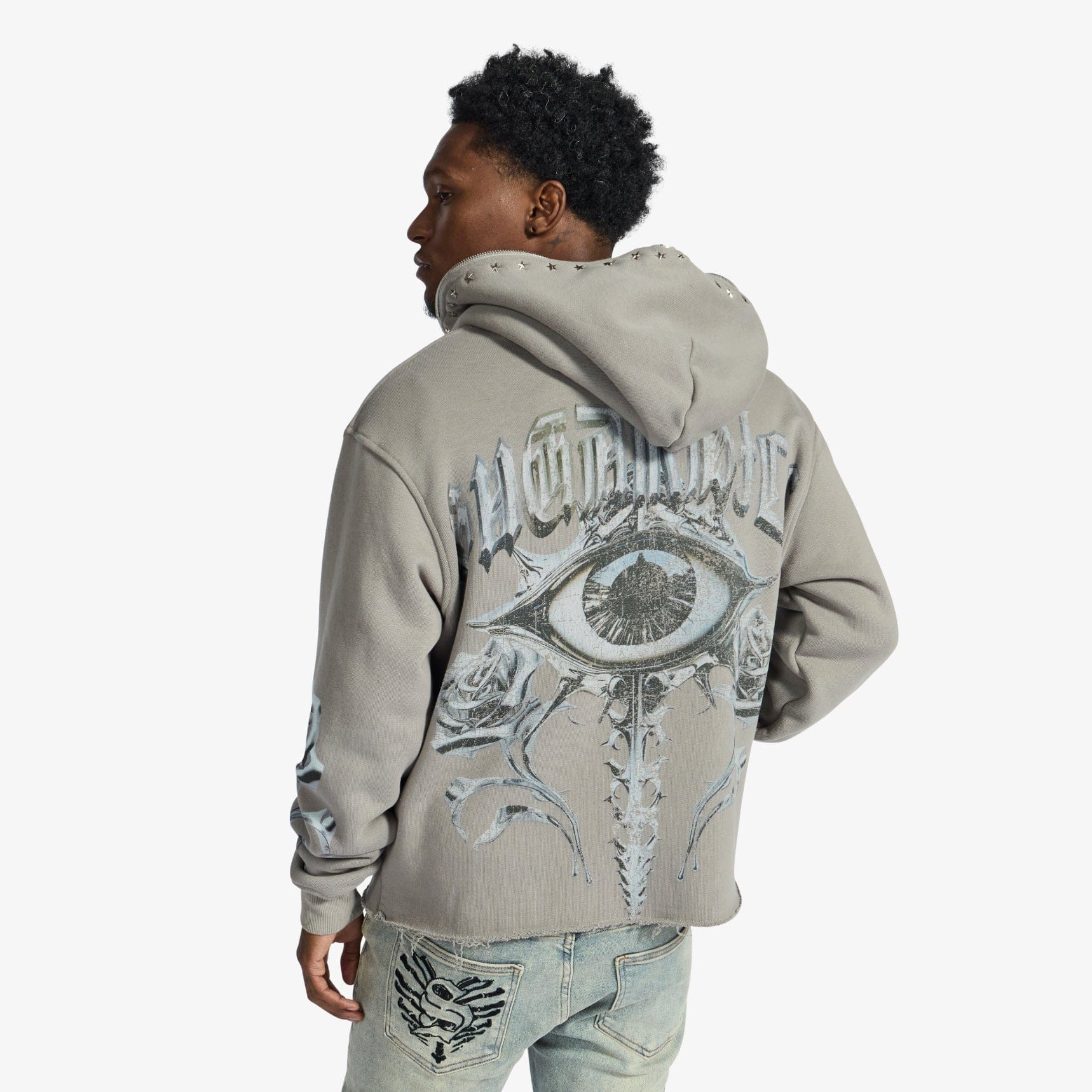 "Body Shop" Full-Zip Hoodie (gray vintage)