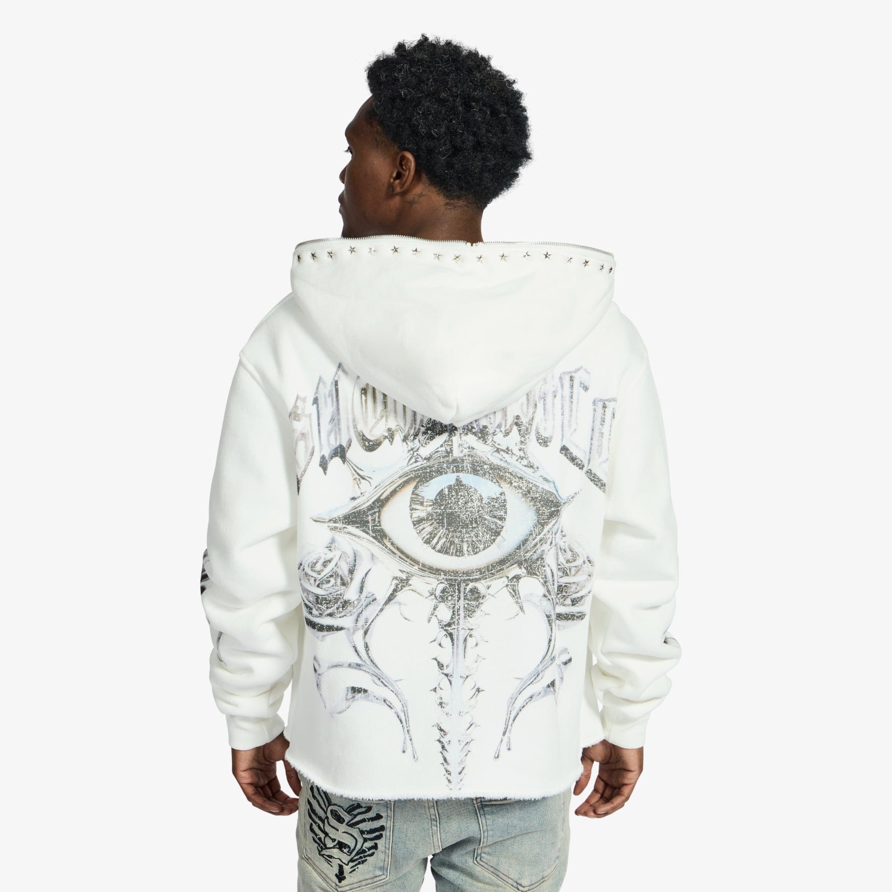 "Body Shop" Full-Zip Hoodie (white)