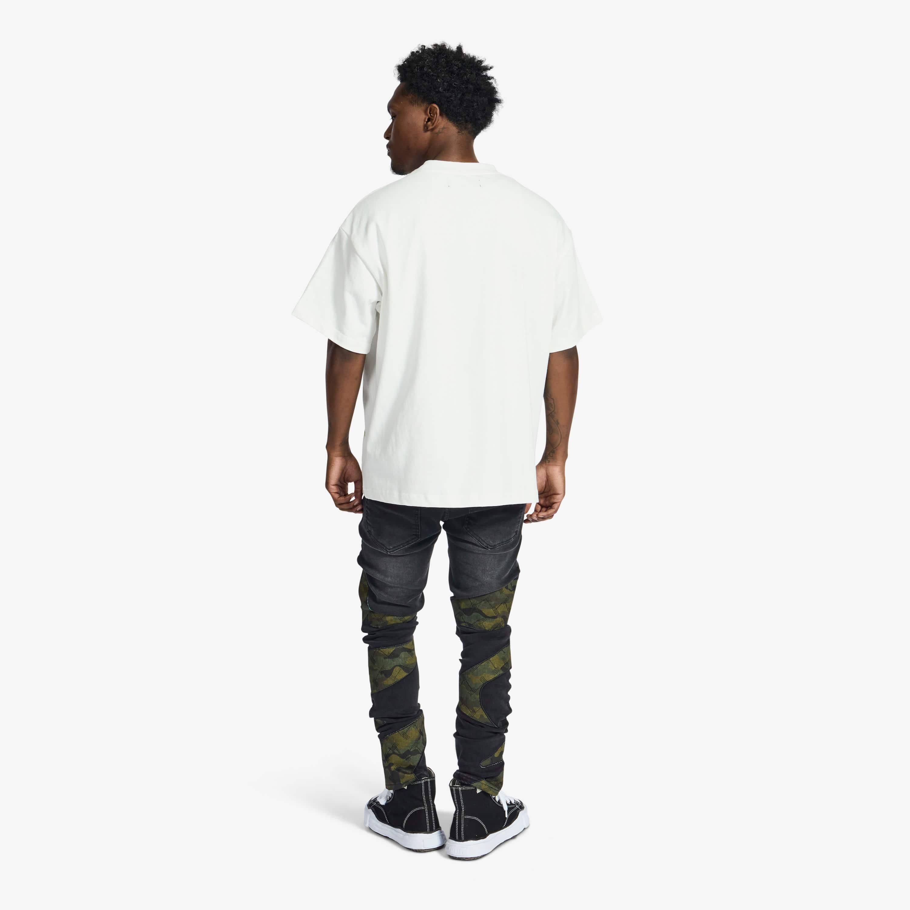 "Sabotage" Skinny Jeans (black/camo scrunch)