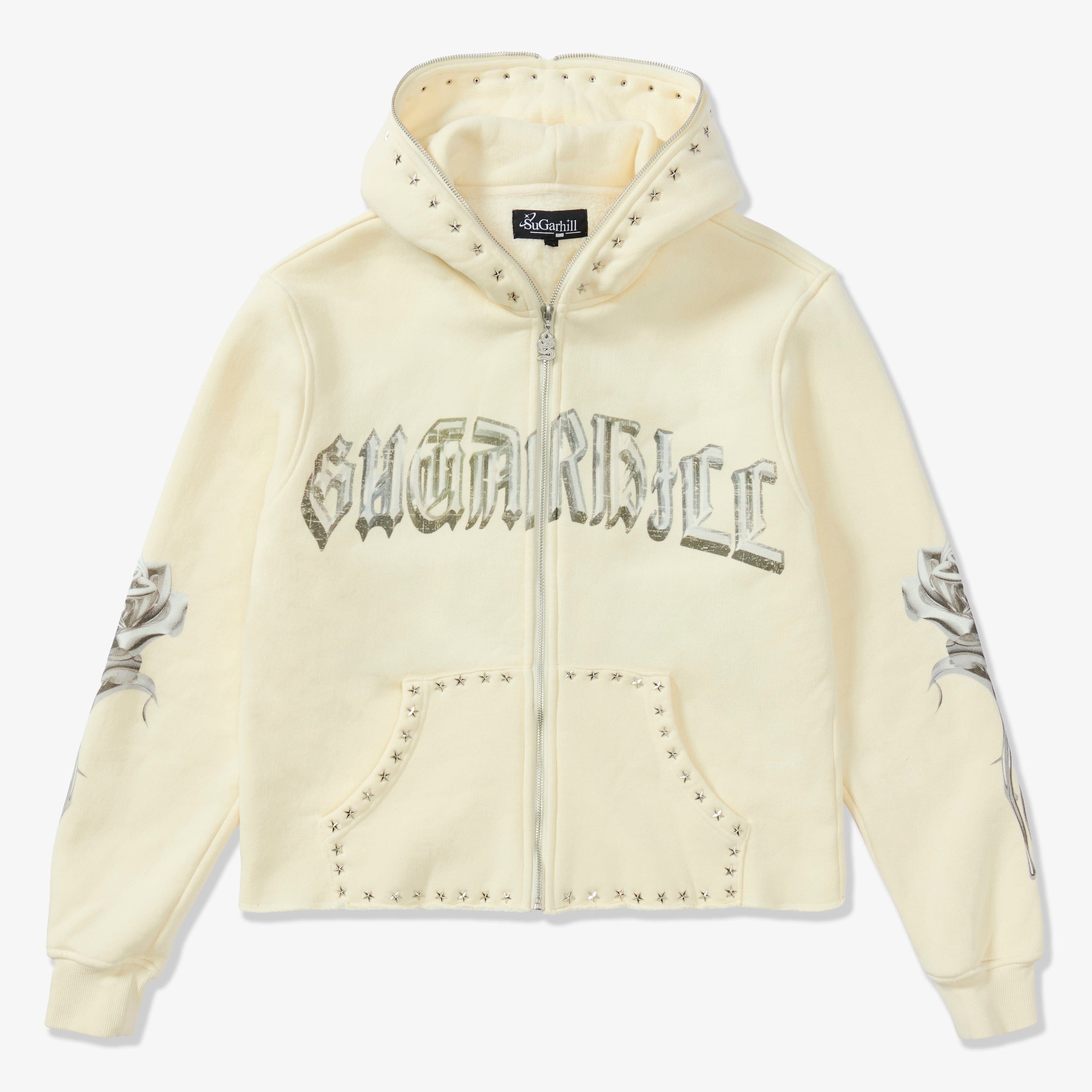 "Body Shop" Full-Zip Hoodie (cream vintage)