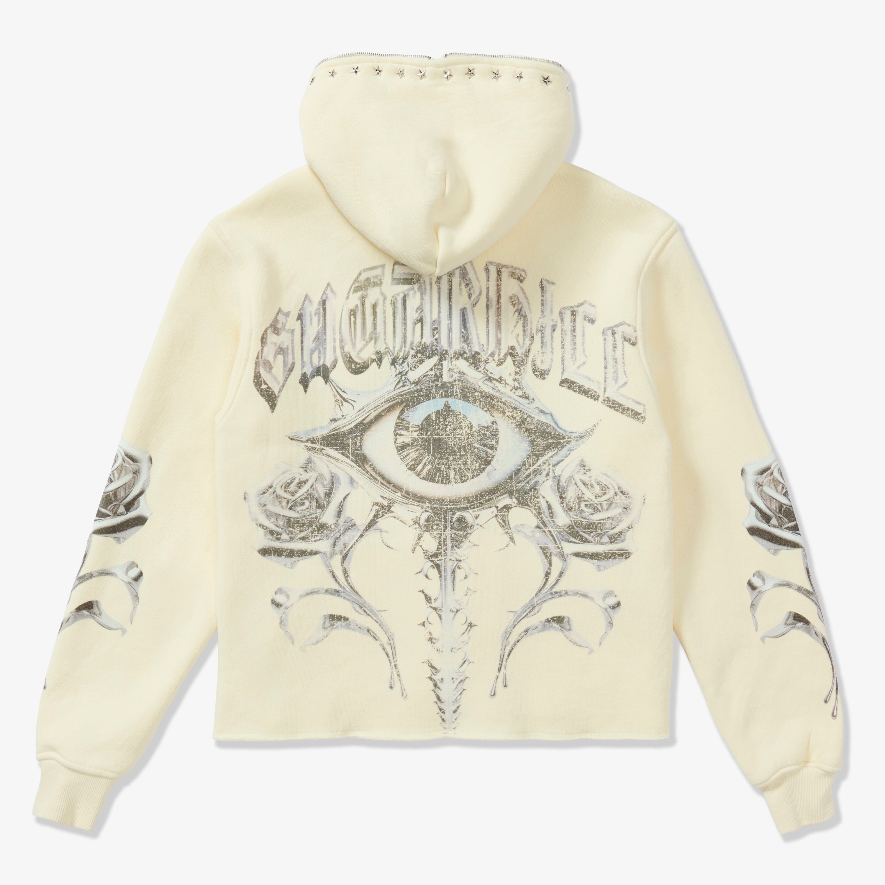 "Body Shop" Full-Zip Hoodie (cream vintage)