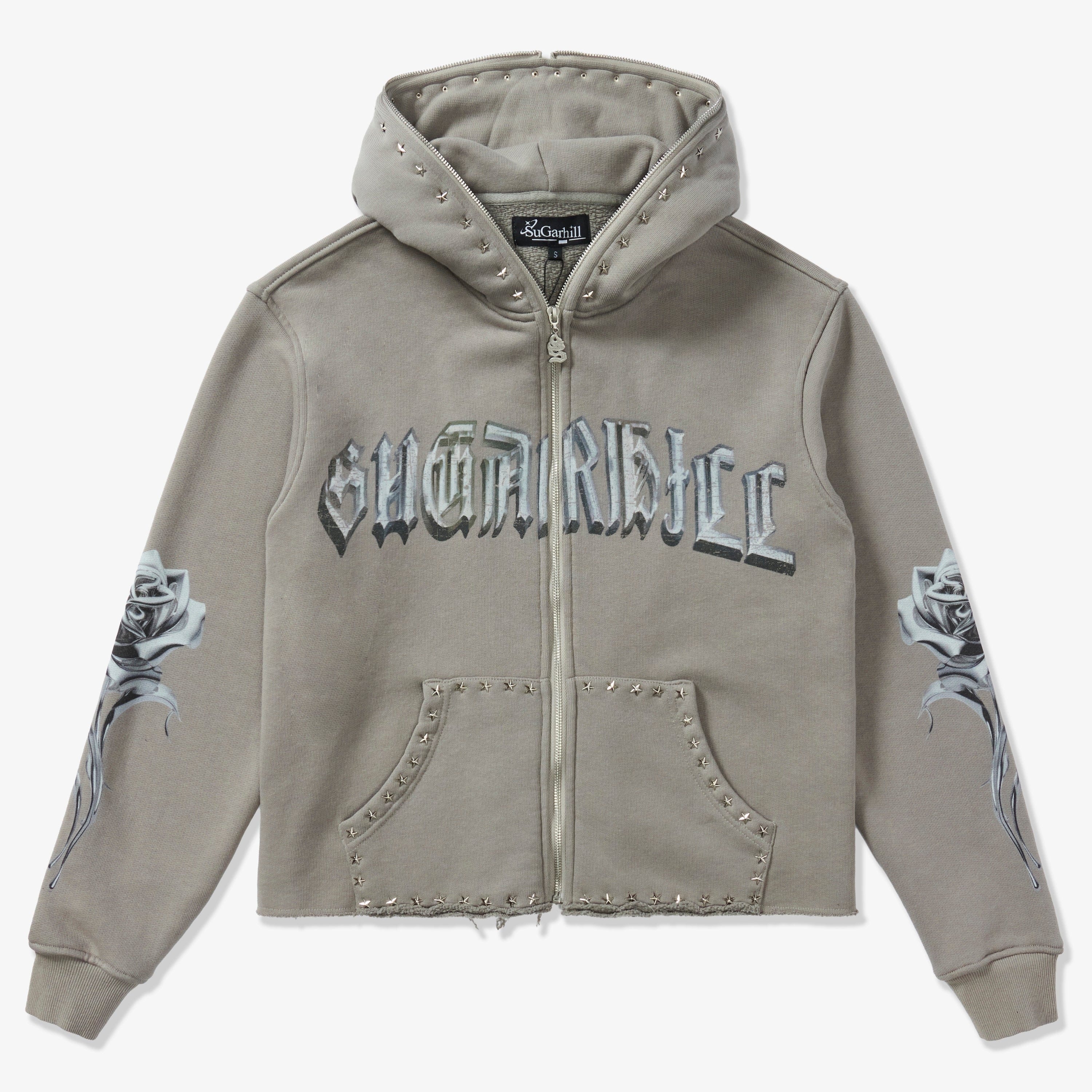 "Body Shop" Full-Zip Hoodie (gray vintage)