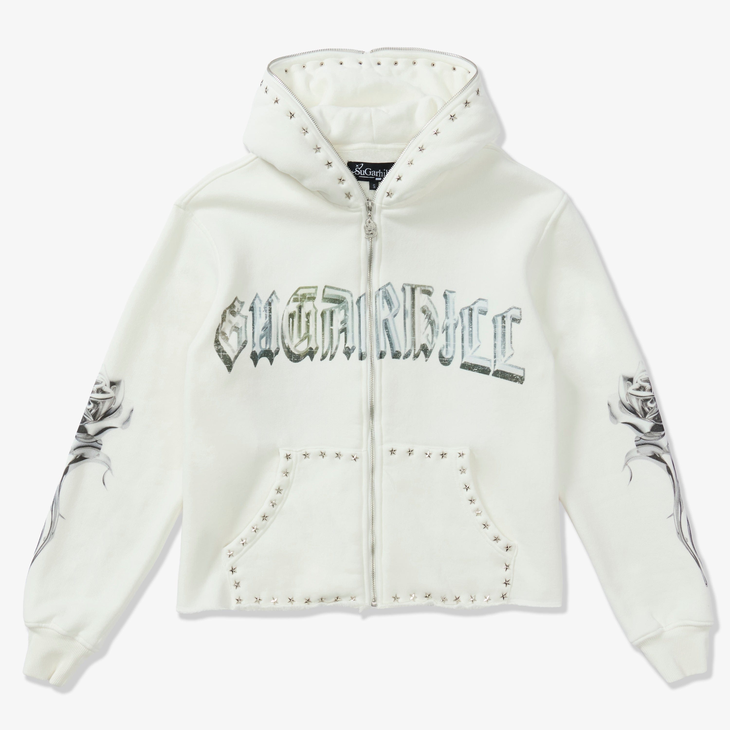 "Body Shop" Full-Zip Hoodie (white)