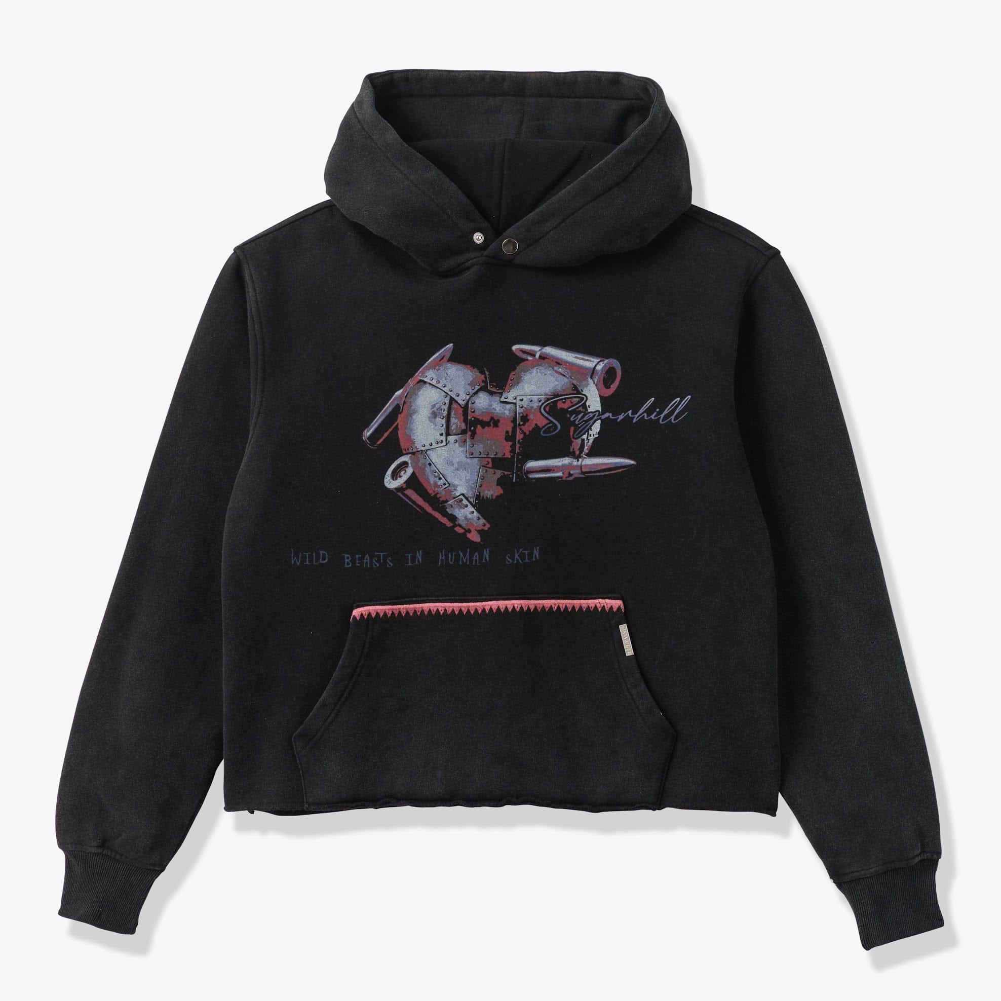 "Brutal" Cropped Hoodie (red/black vintage)