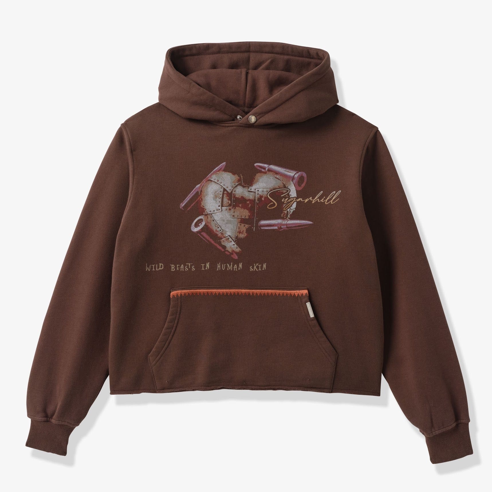 "Brutal" Cropped Hoodie (brown vintage)
