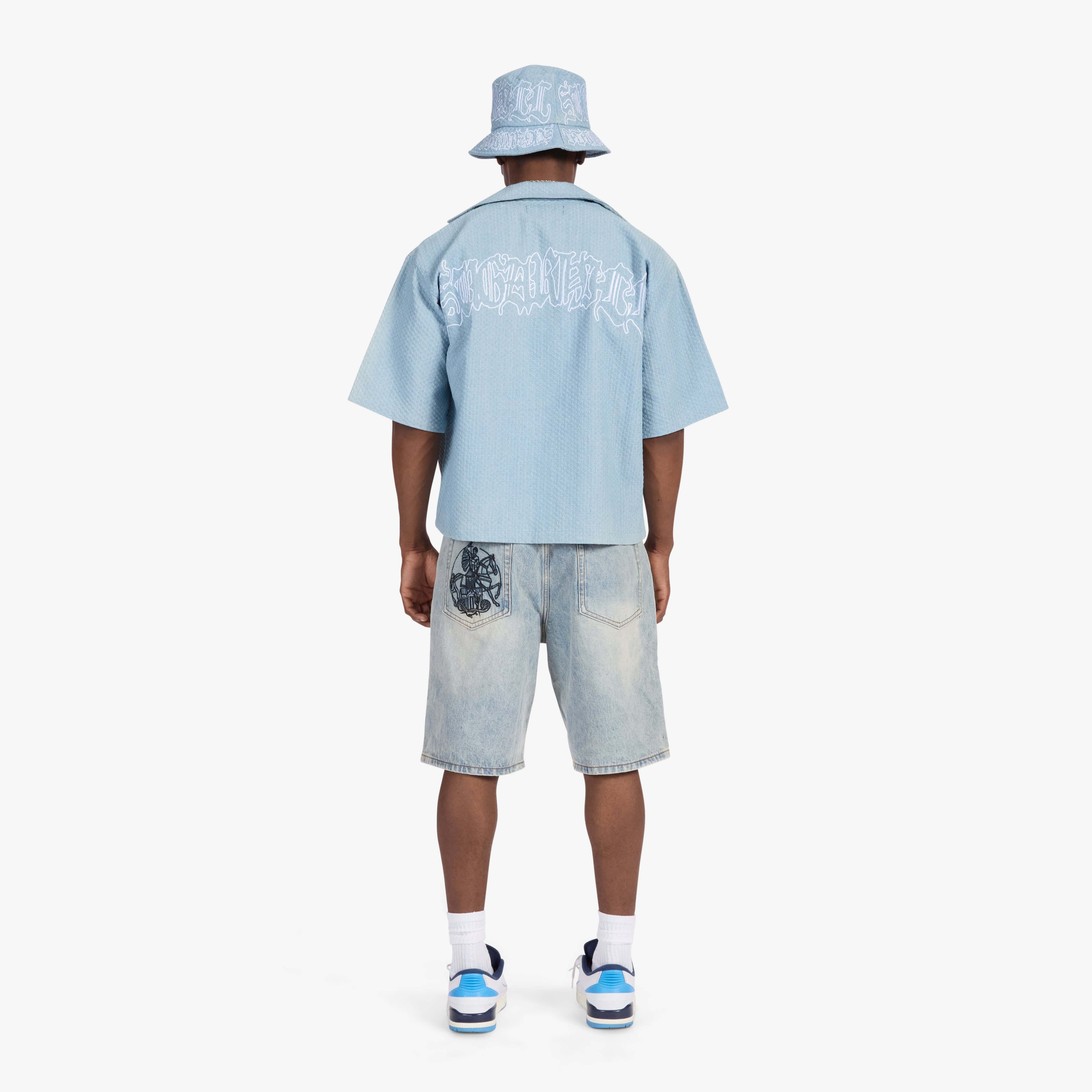 "Springfield" Jacquard Work Shirt (light blue)