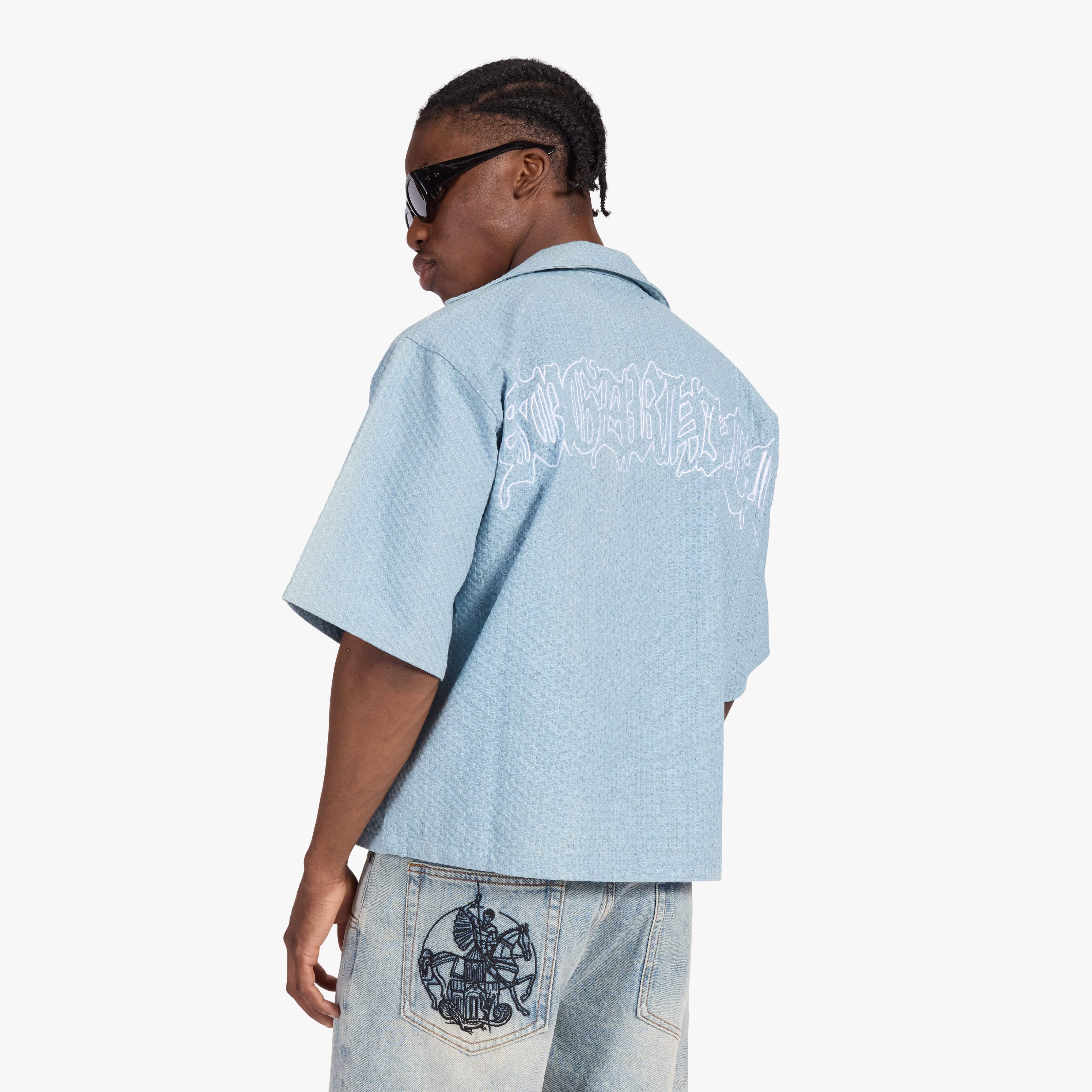 "Springfield" Jacquard Work Shirt (light blue)