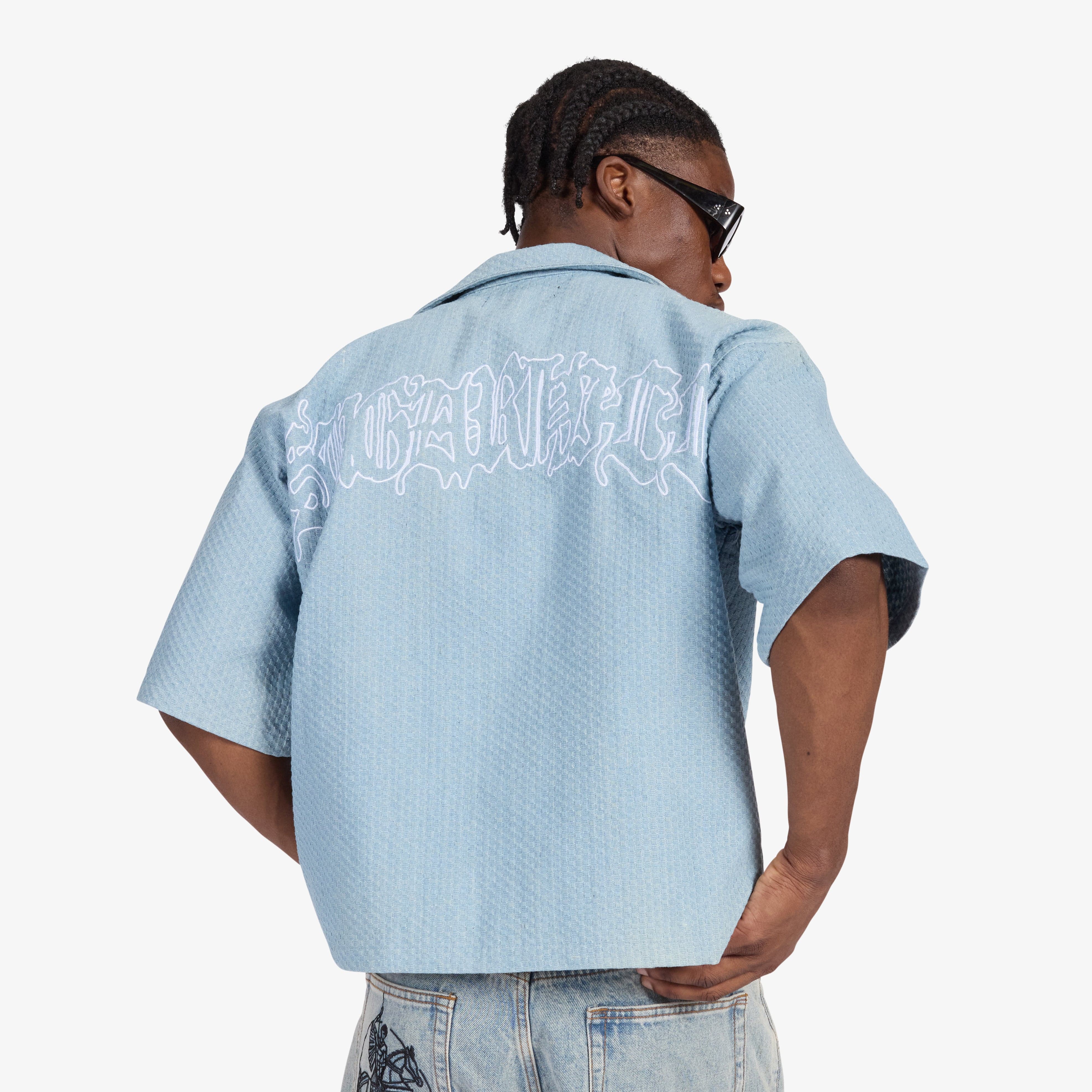 "Springfield" Jacquard Work Shirt (light blue)