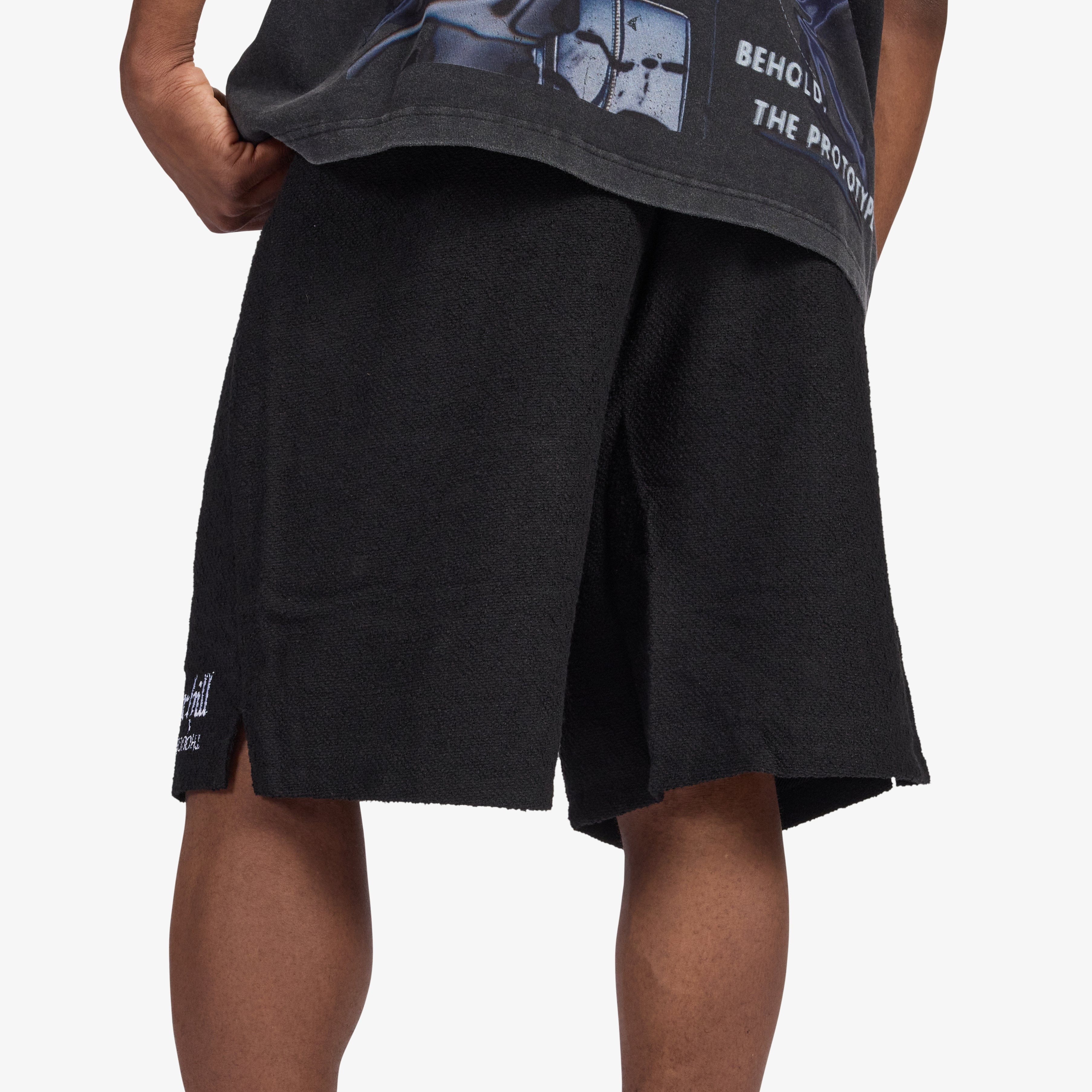 "Zambia" Woven Terry Shorts (black)
