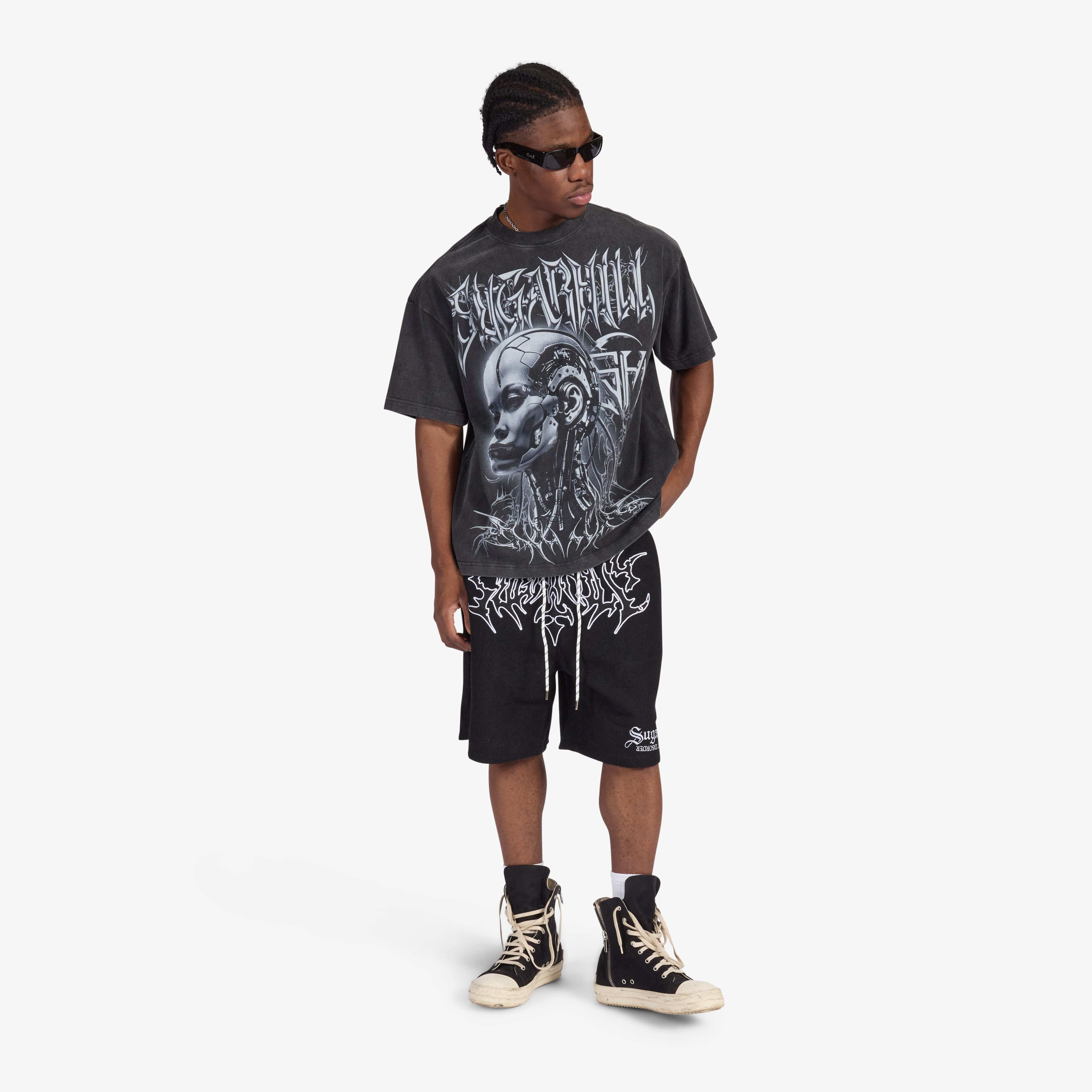 "Zambia" Woven Terry Shorts (black)