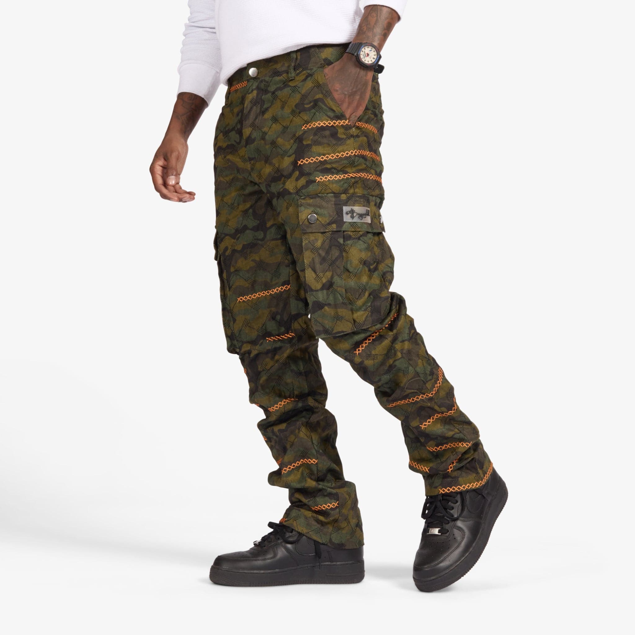"Ogden" Cargos (scrunch/camo orange)