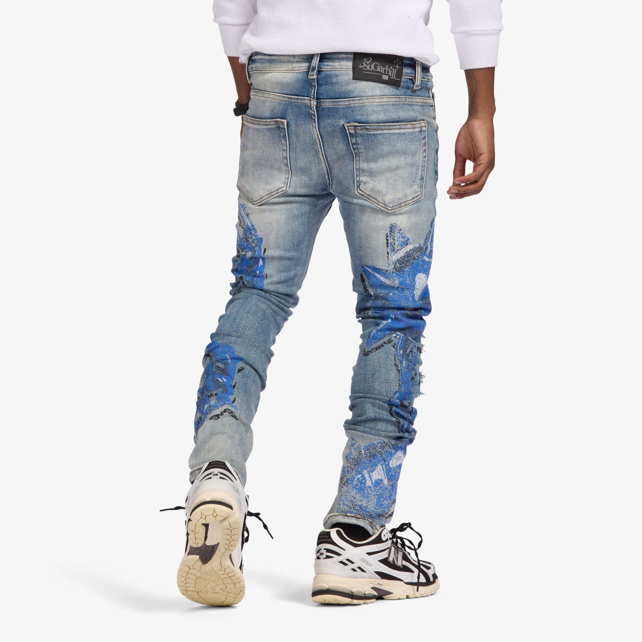 "Mace" Skinny Jeans (blue print)