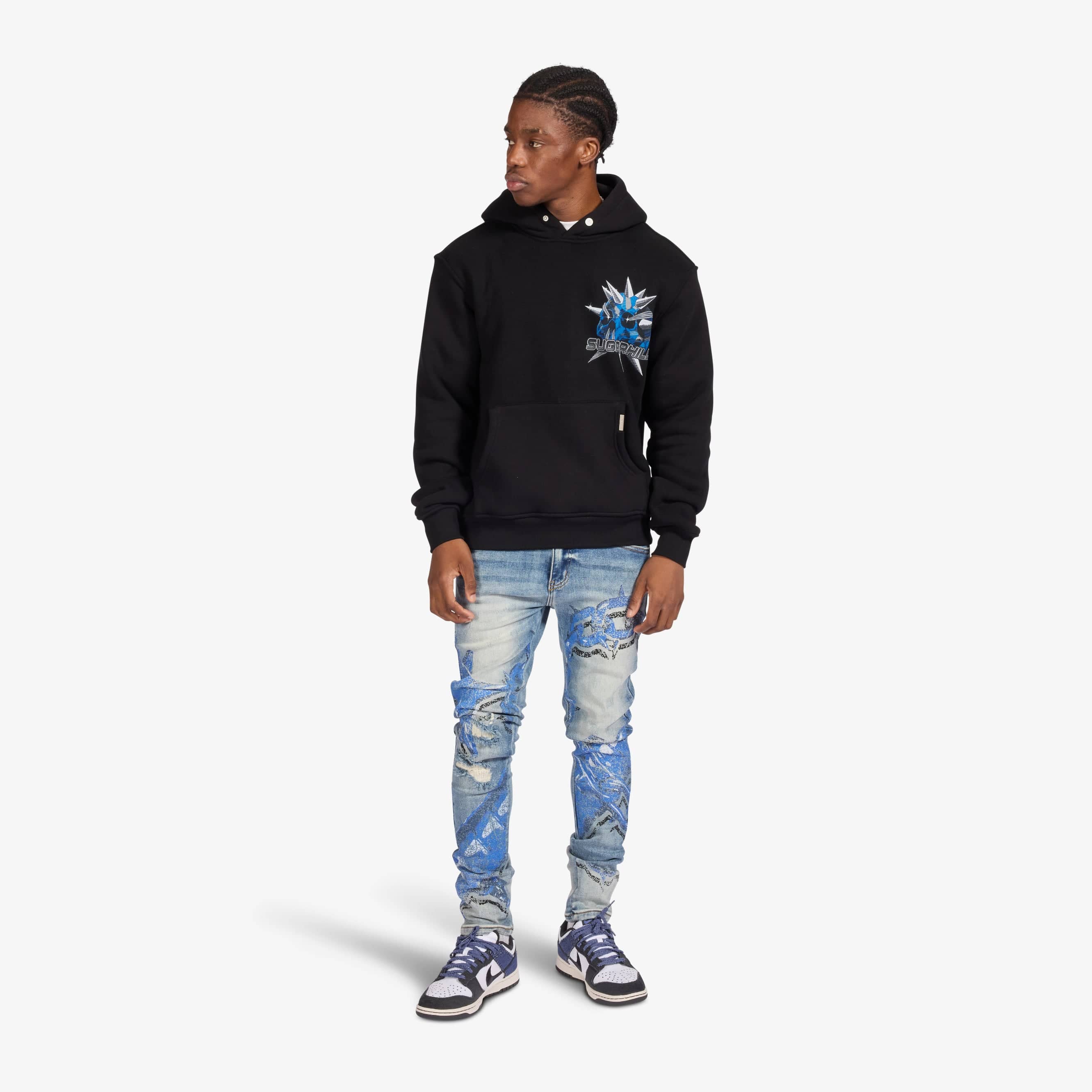 "Blue Biter" Hoodie (black)