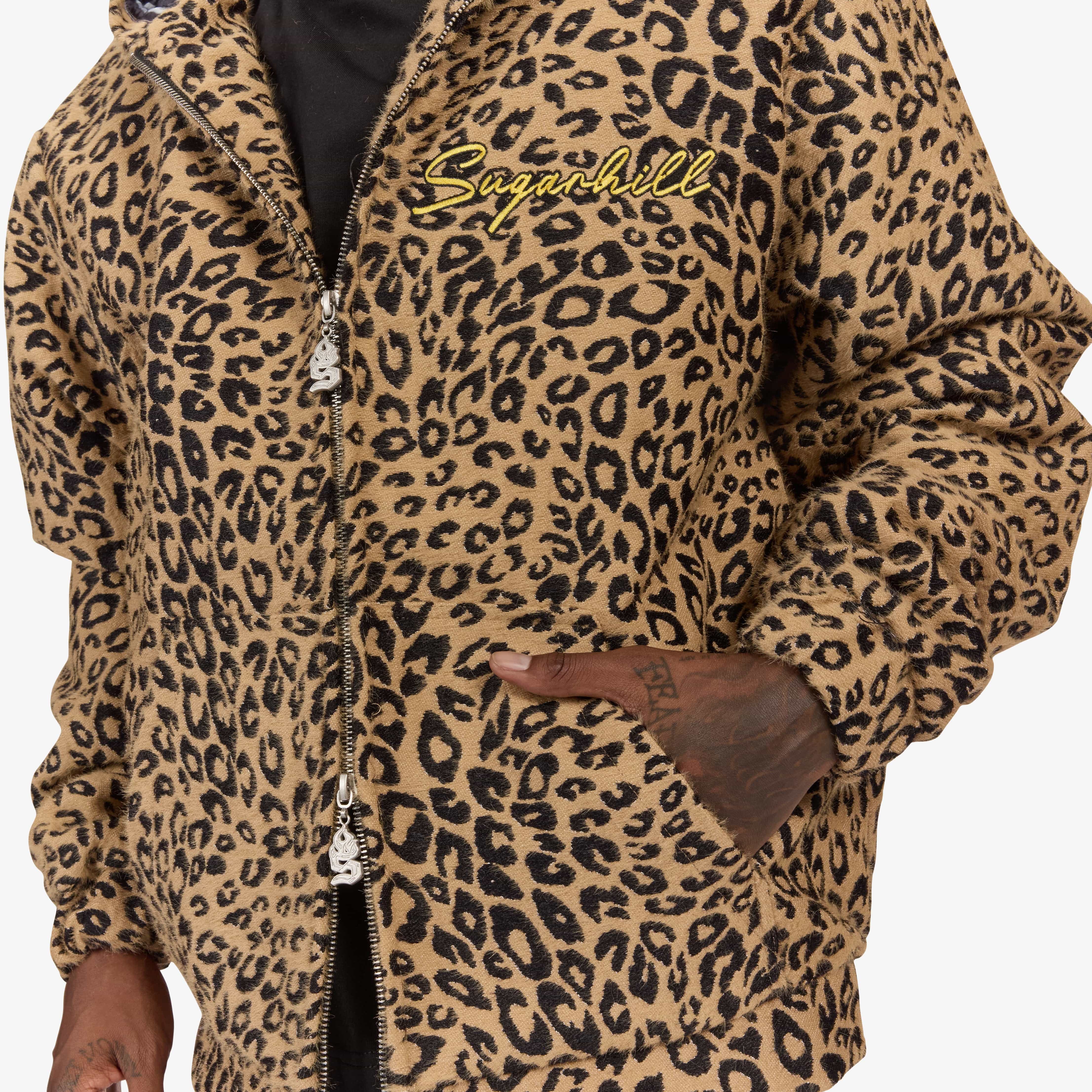 "Love Lost" Fur-Zip Hoodie (brown cheetah)