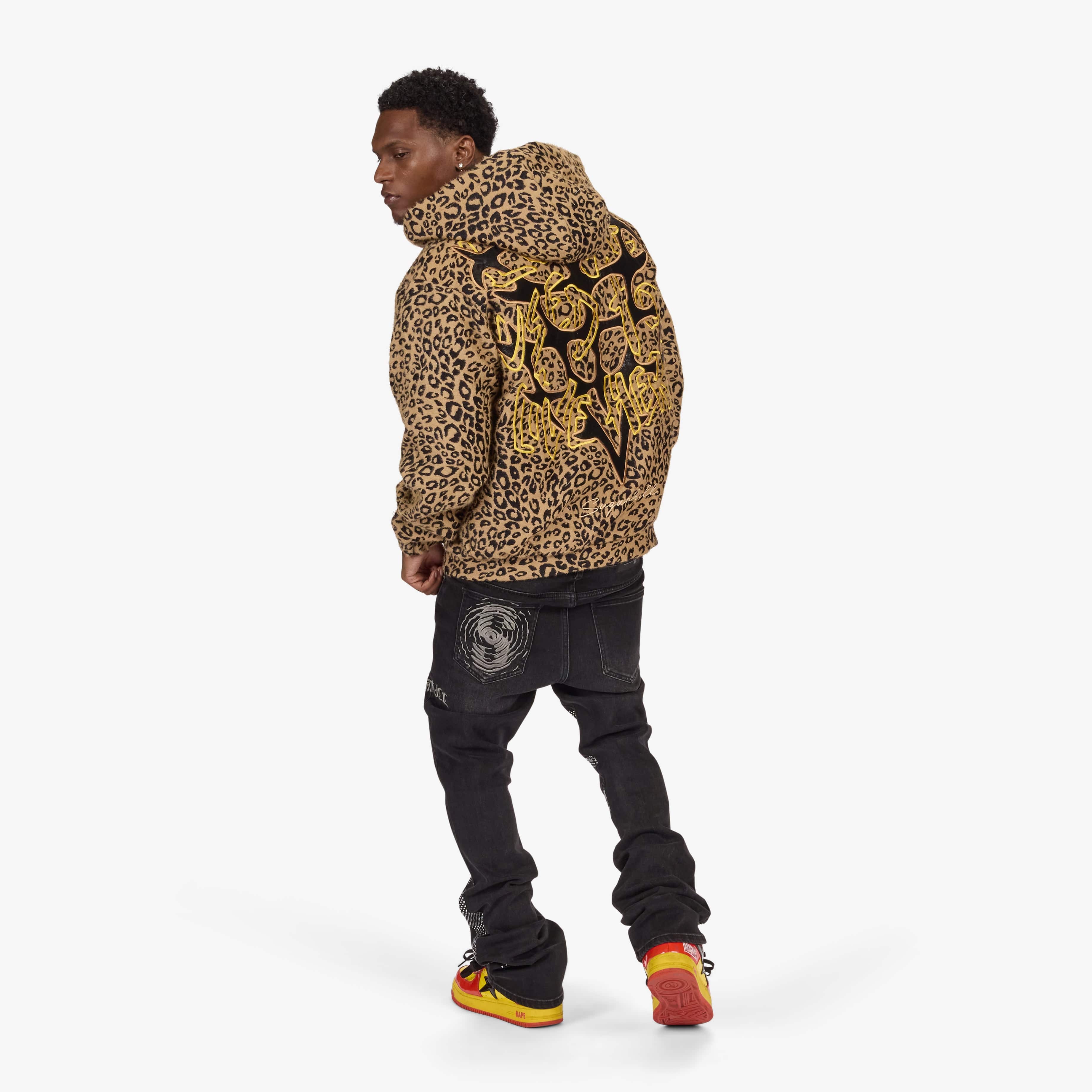 "Love Lost" Fur-Zip Hoodie (brown cheetah)
