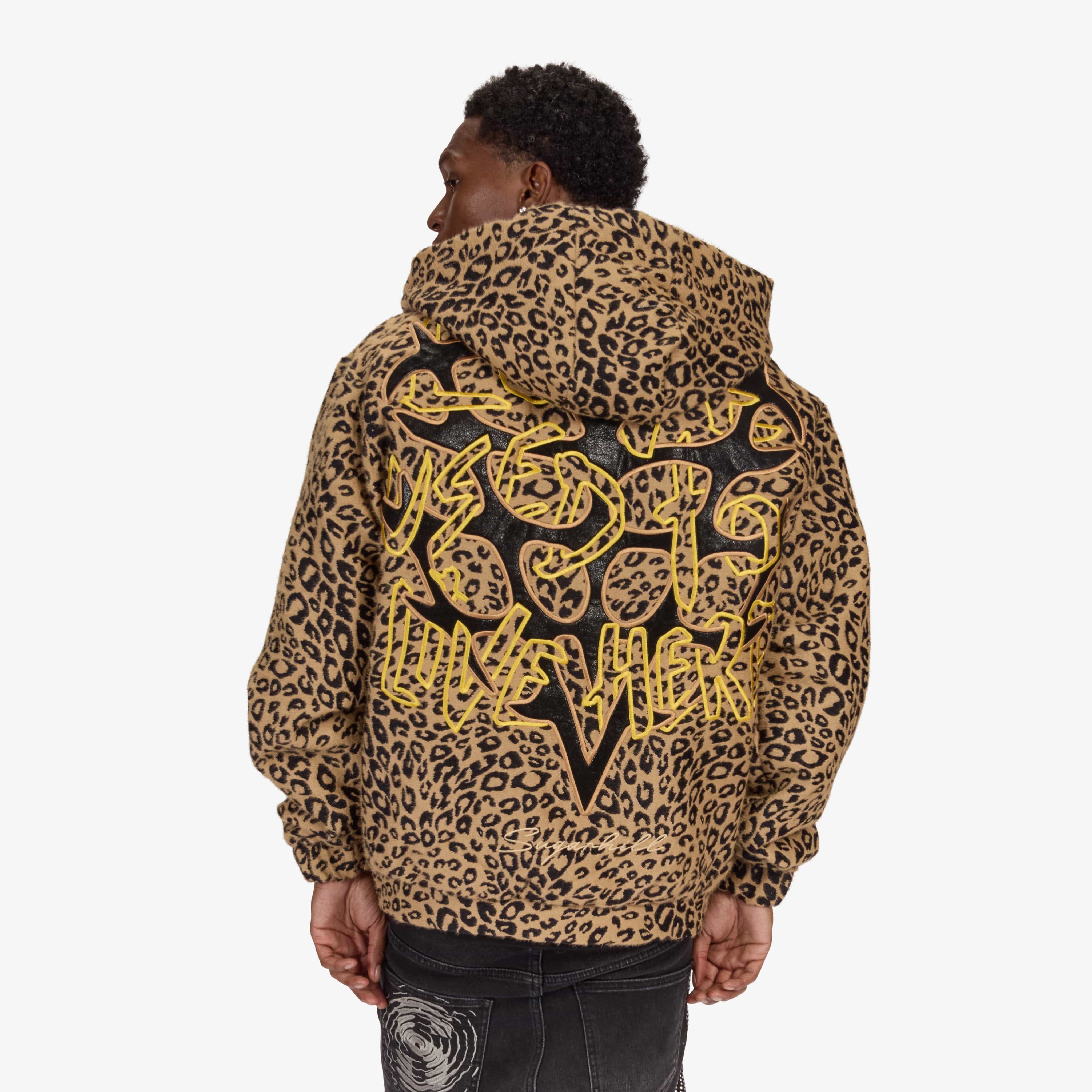 "Love Lost" Fur-Zip Hoodie (brown cheetah)
