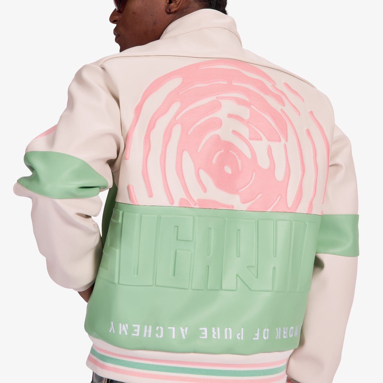 "Alchemy" Racer Jacket (pink/green)